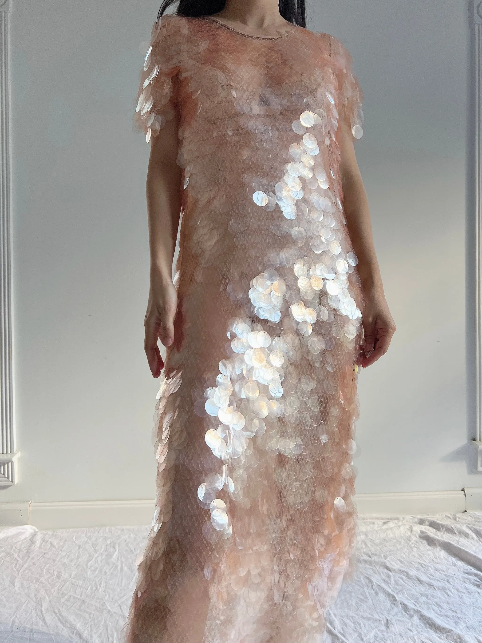 GIVENCHY Peach Paillette Dress - S-M