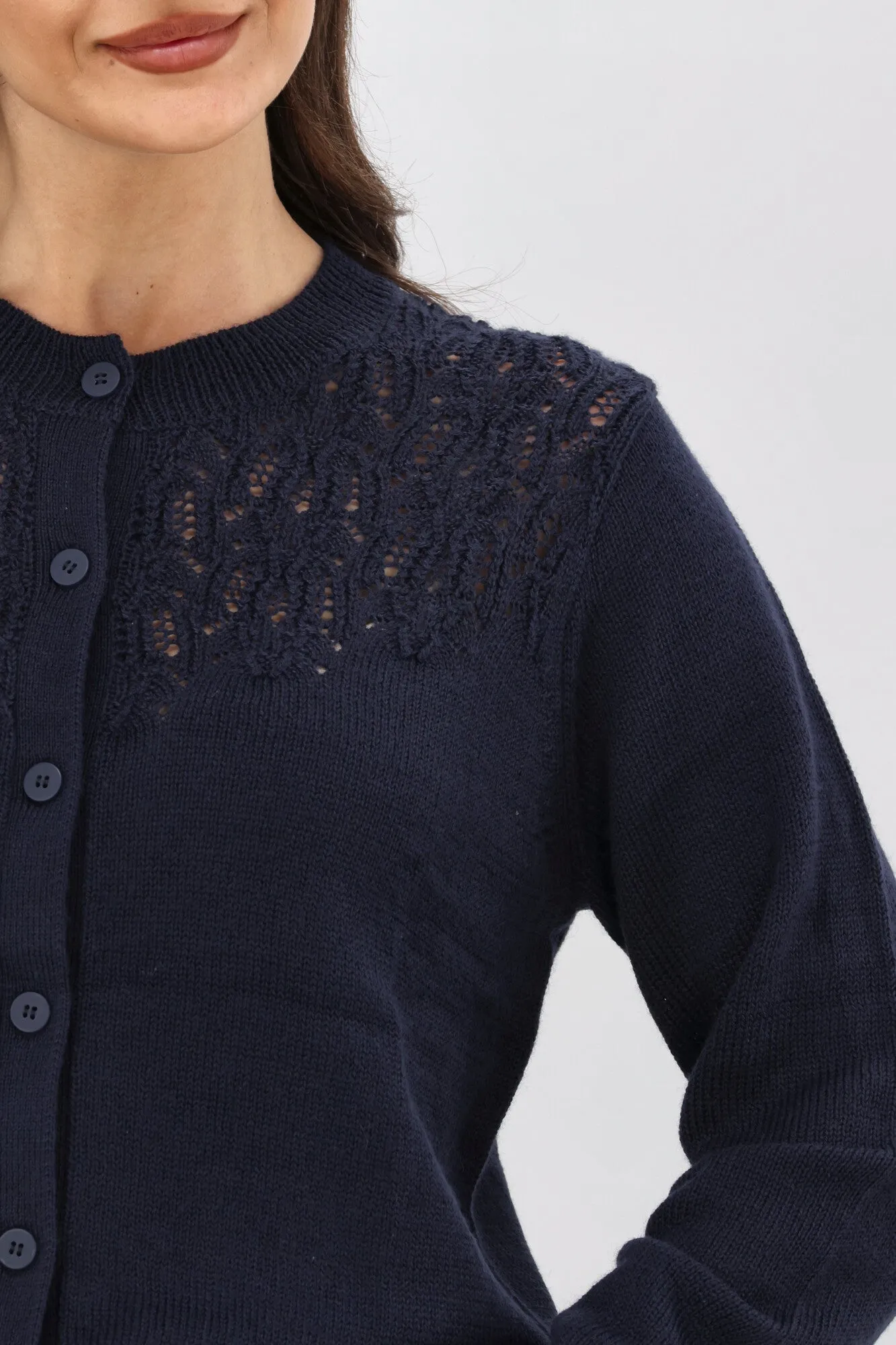 Gloss the Label Maeve Pointelle Cardigan Midnight