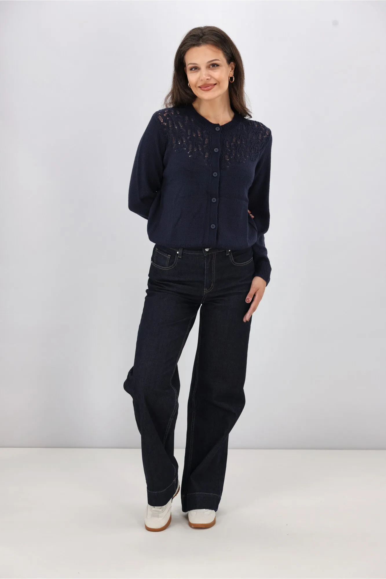 Gloss the Label Maeve Pointelle Cardigan Midnight