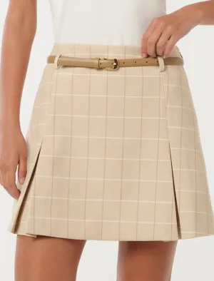 Heidi Check Belted Mini Skirt