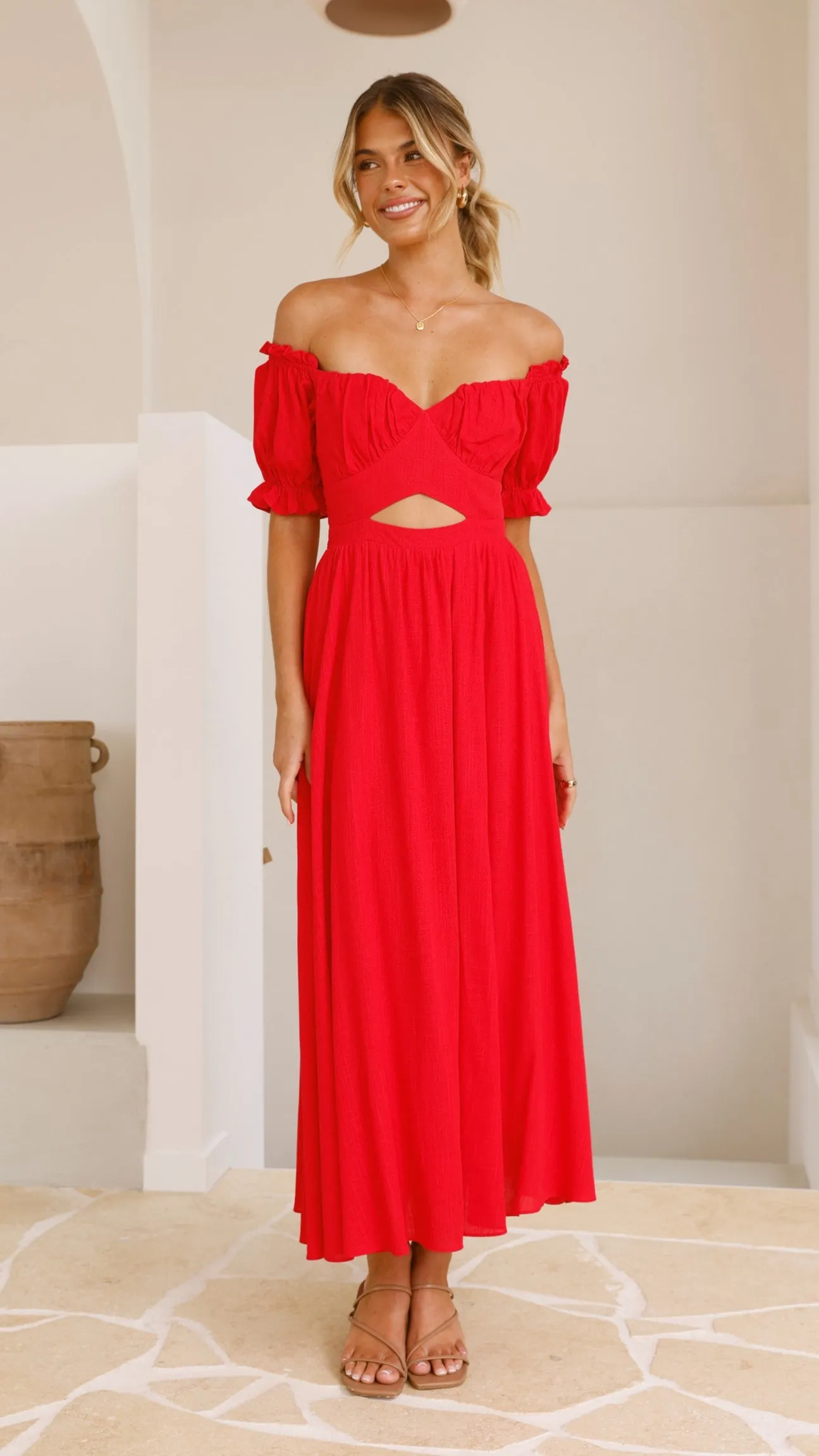 Hulu Maxi Dress - Red