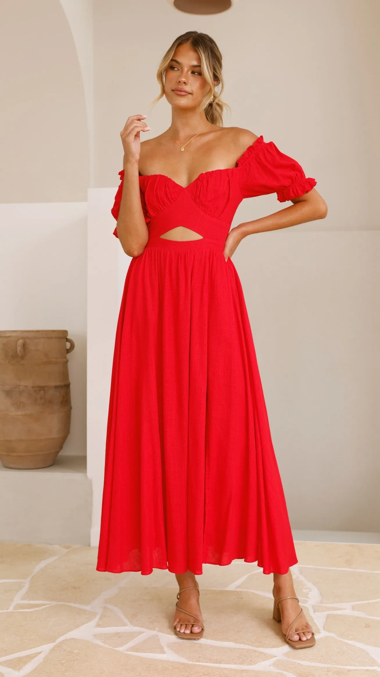Hulu Maxi Dress - Red
