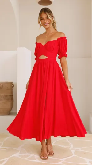 Hulu Maxi Dress - Red