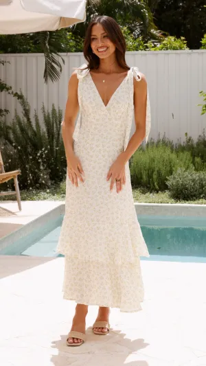 Idana Maxi Dress - Cream / Floral