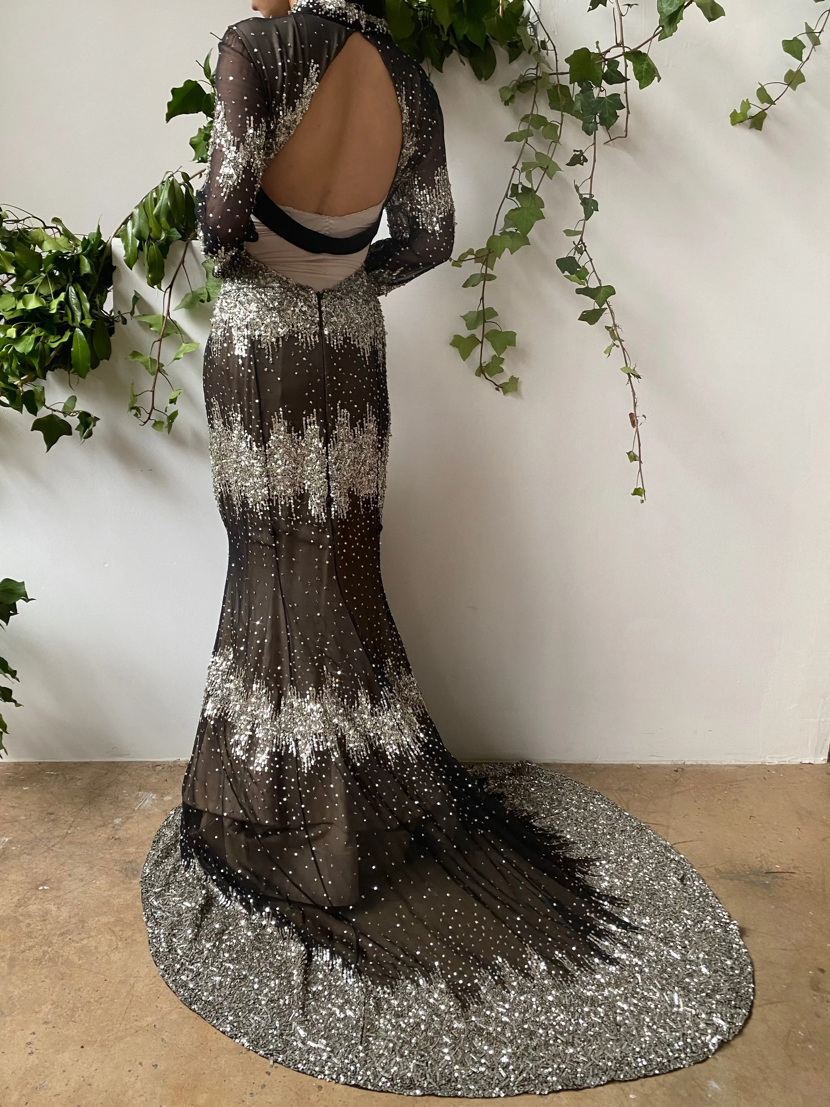 J. Mendel Silk Sequined Beaded Gown - M/8