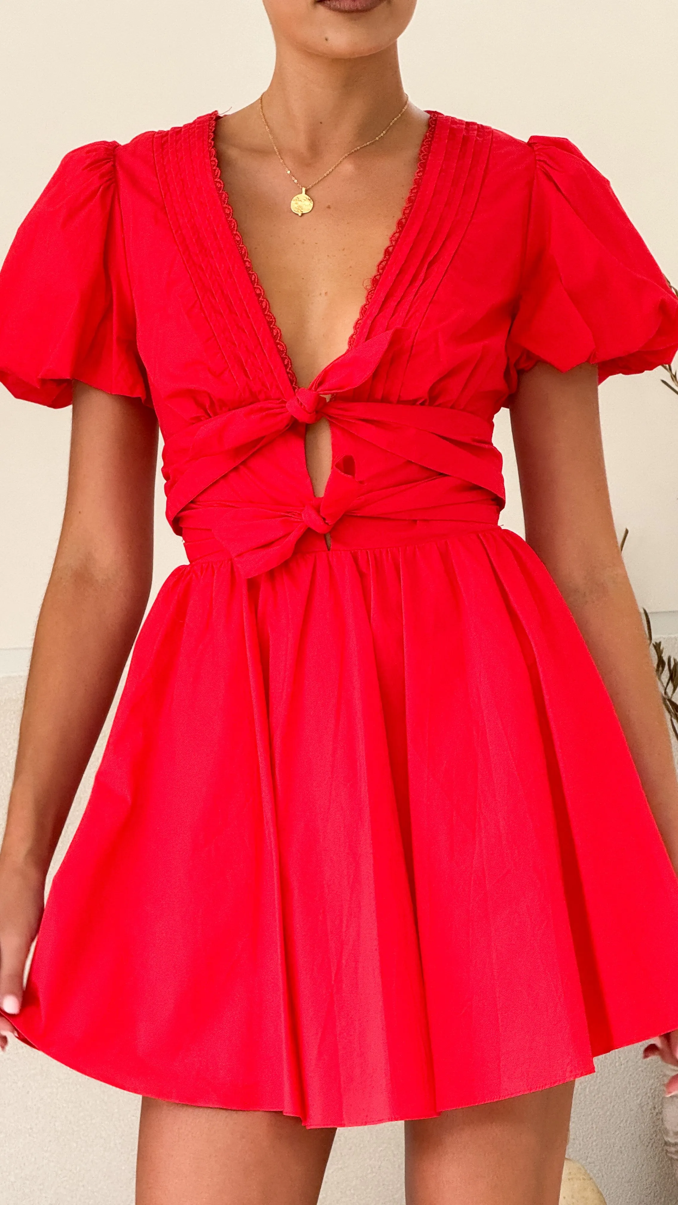 Kaloni Mini Dress - Red