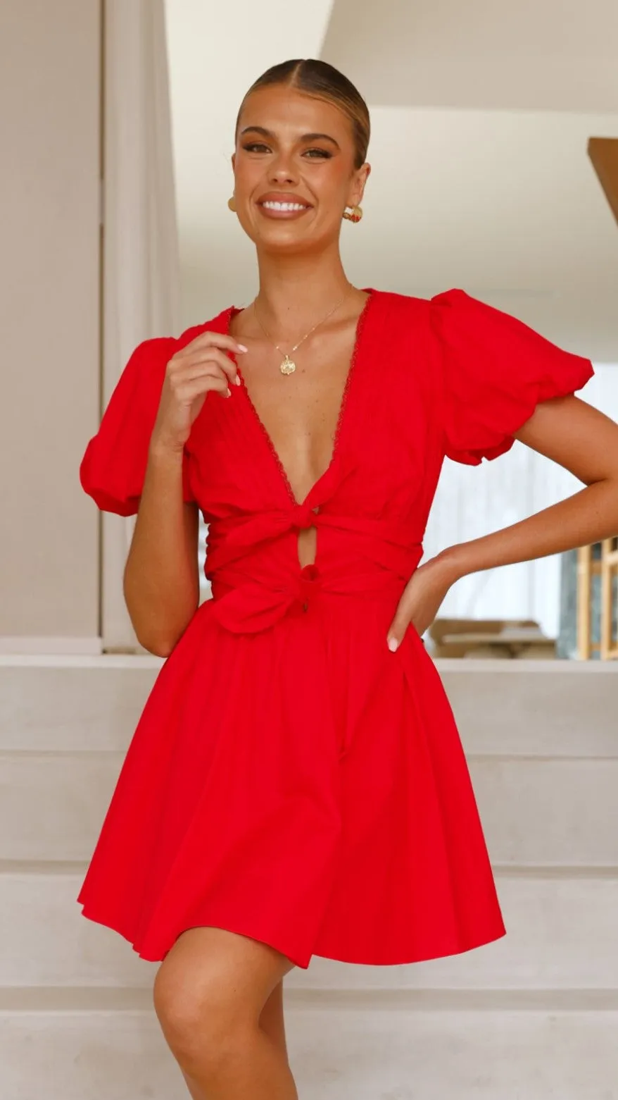 Kaloni Mini Dress - Red