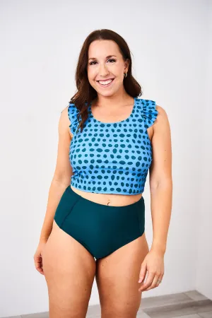 Latched Mama Ruffle Nursing Swim Crop Top