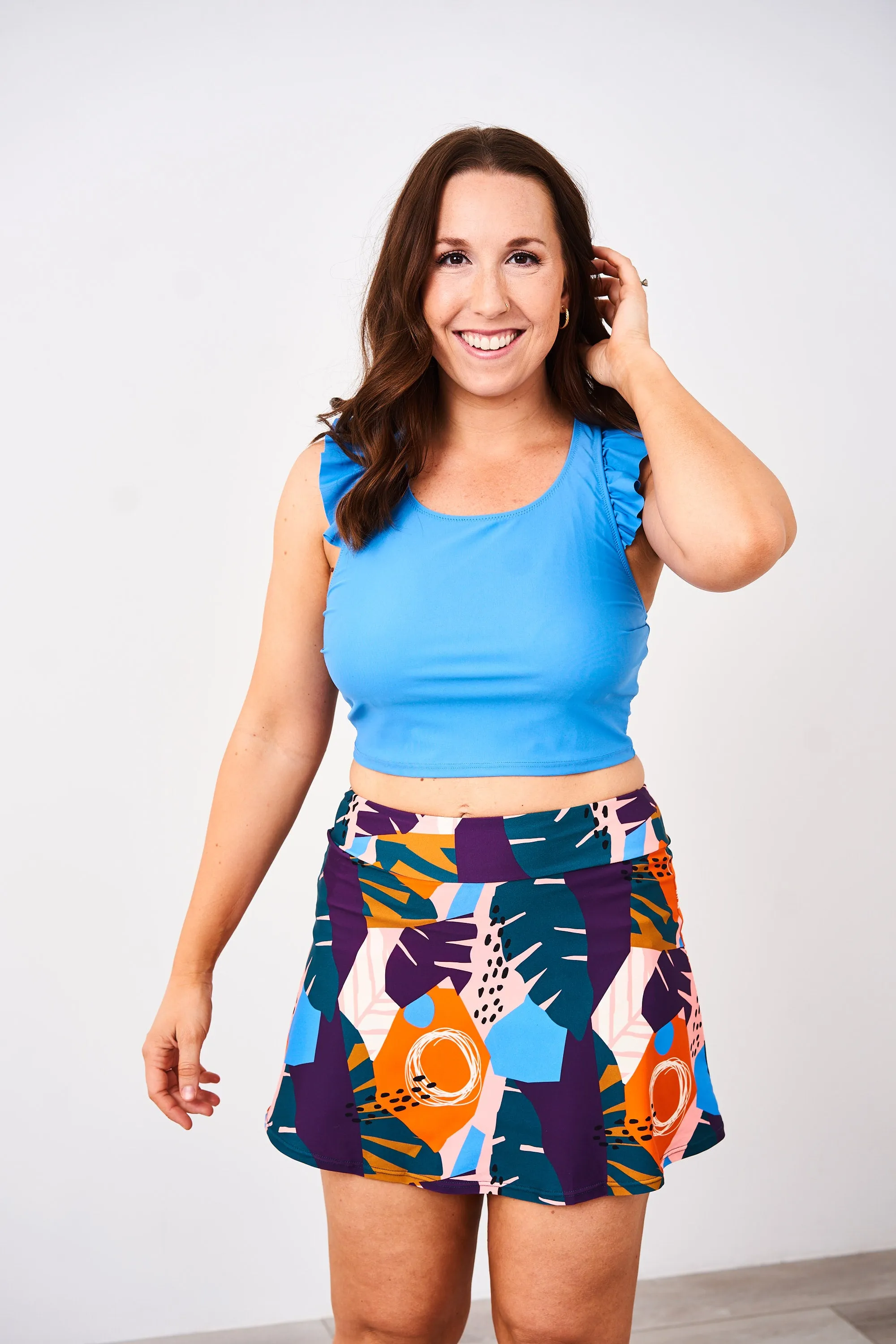 Latched Mama Ruffle Nursing Swim Crop Top