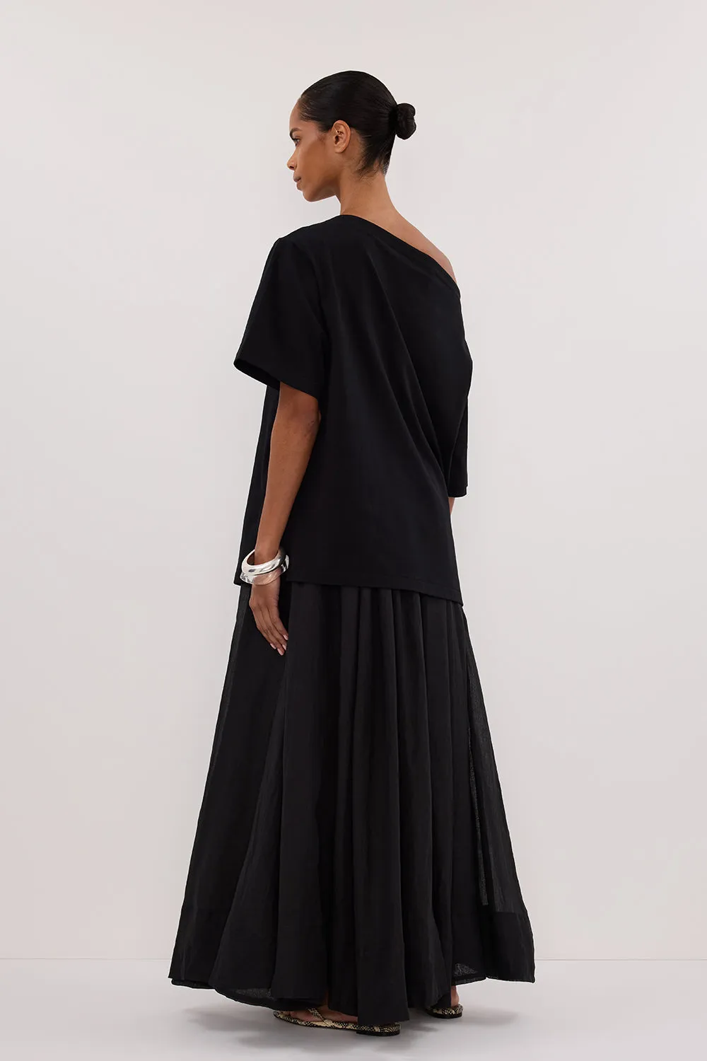 LAYNE BLACK RAMIE MAXI SKIRT
