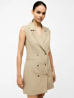 Linen Sleeveless Blazer Dress