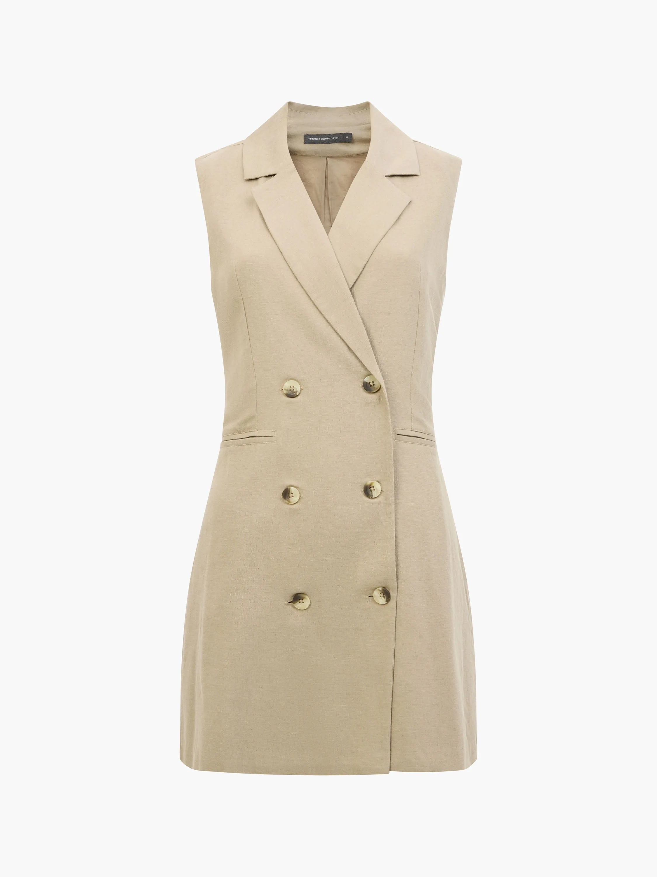 Linen Sleeveless Blazer Dress