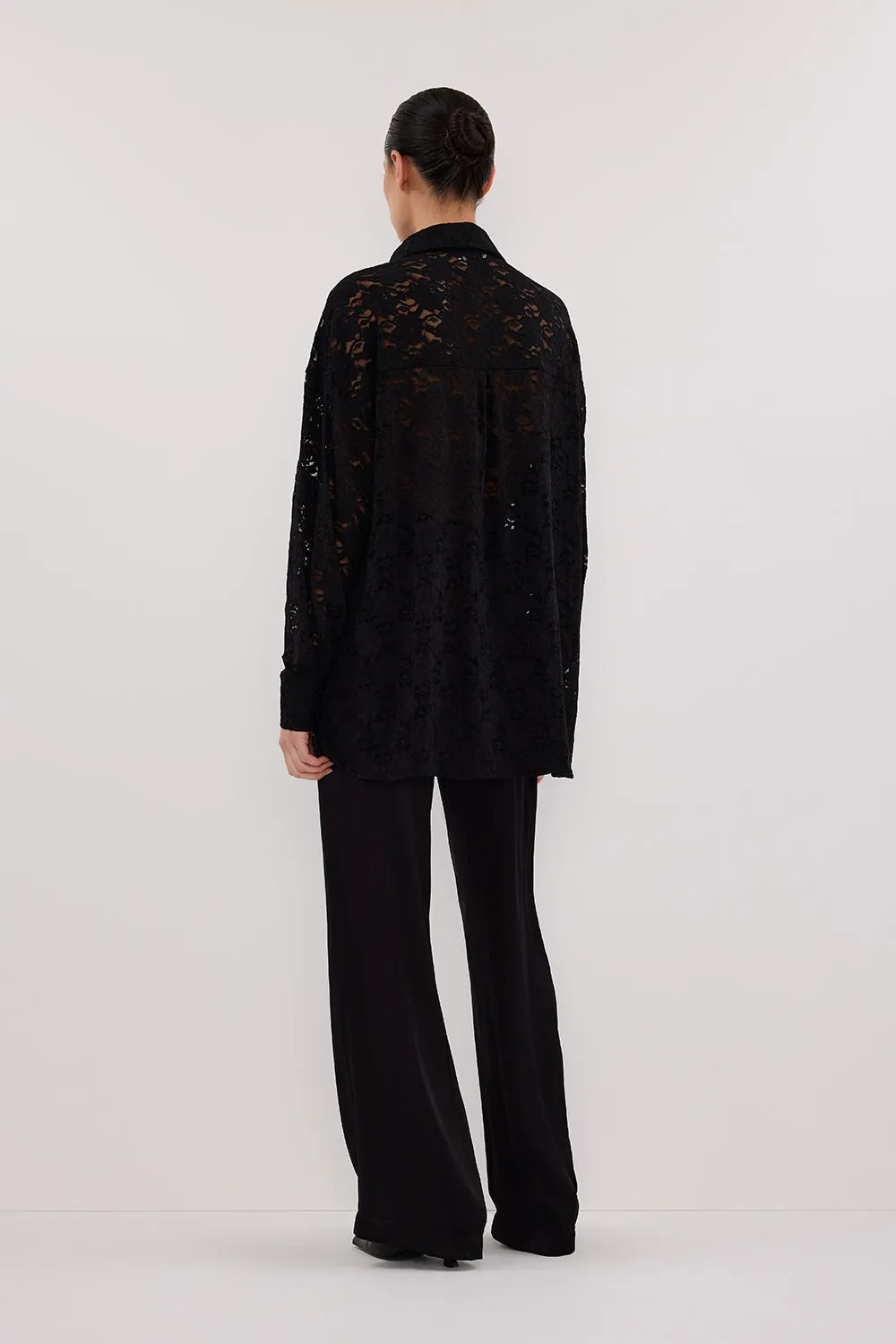 LOULA BLACK LACE LONG SLEEVE SHIRT