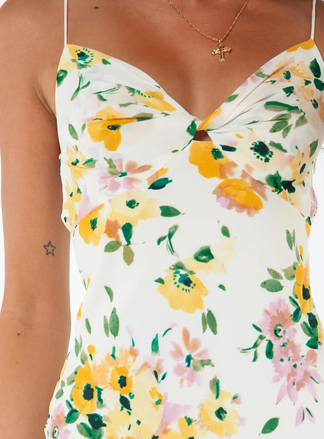 Marilyn Mini Dress Yellow Floral / Multi