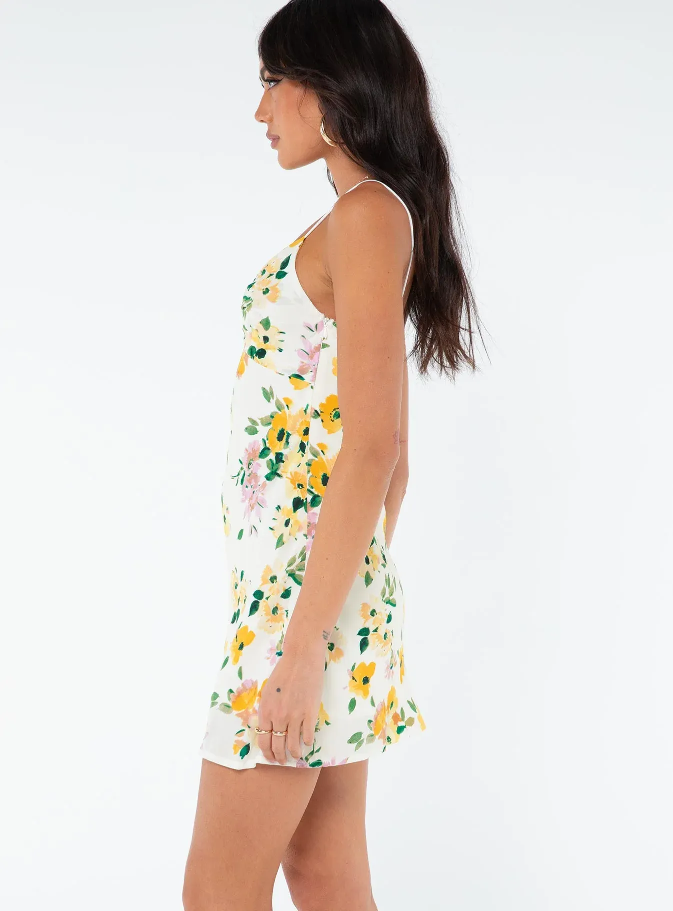 Marilyn Mini Dress Yellow Floral / Multi