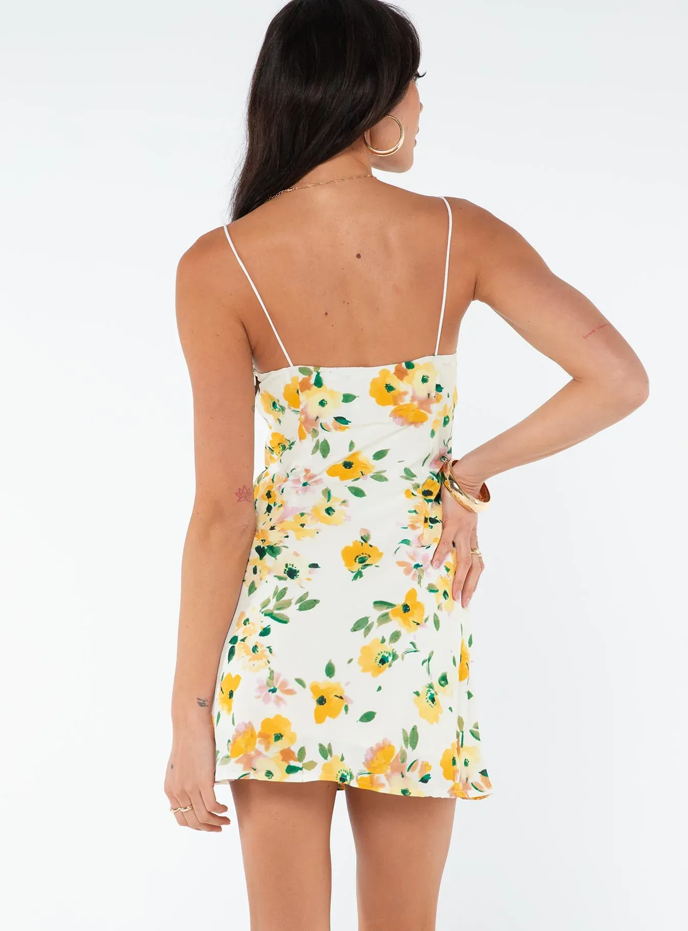 Marilyn Mini Dress Yellow Floral / Multi