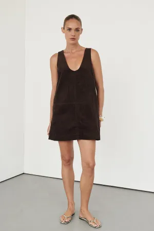 MILA CHOC COTTON CORDUROY MINI DRESS