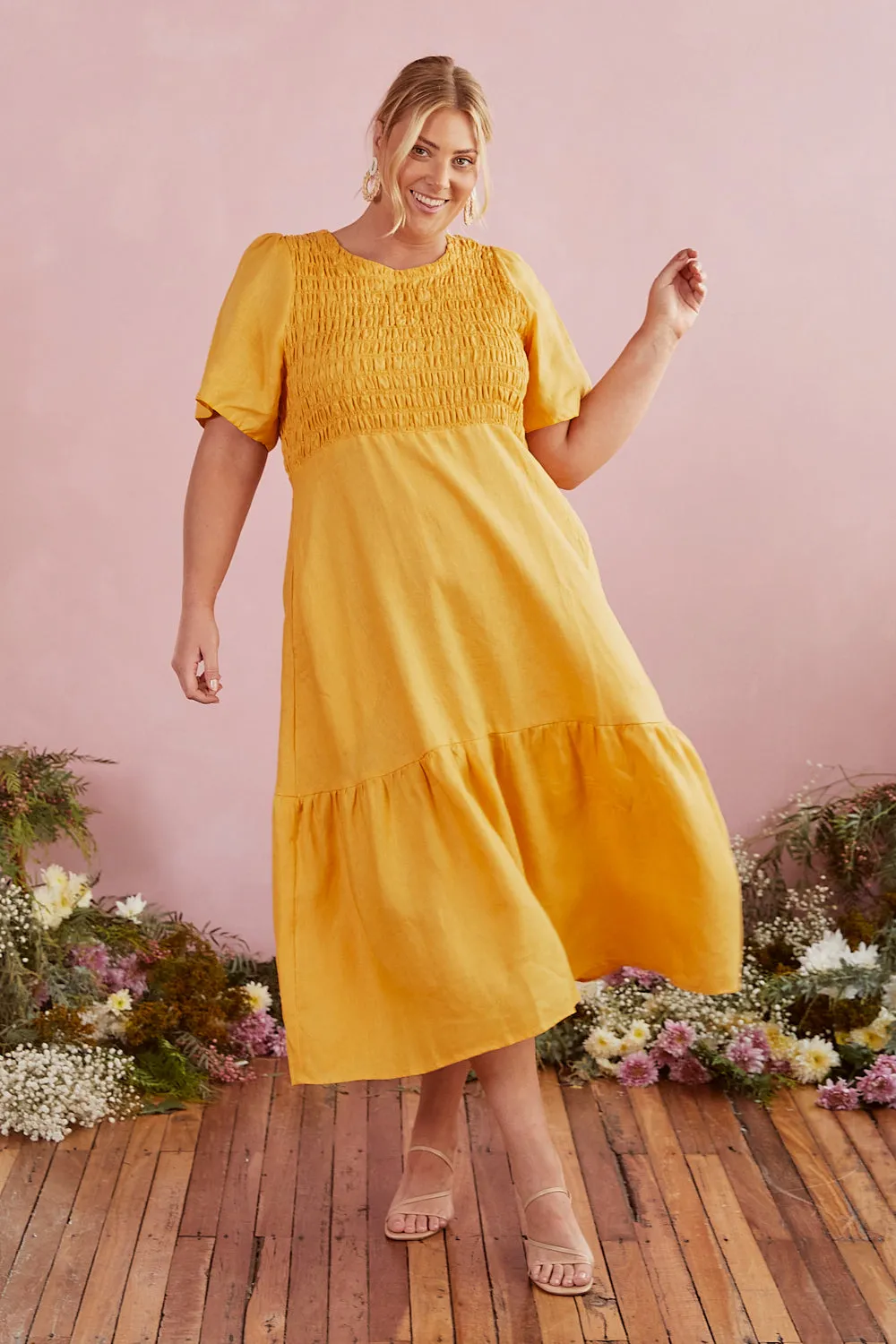 Minden Shirred Dress - COMBINED LISTING
