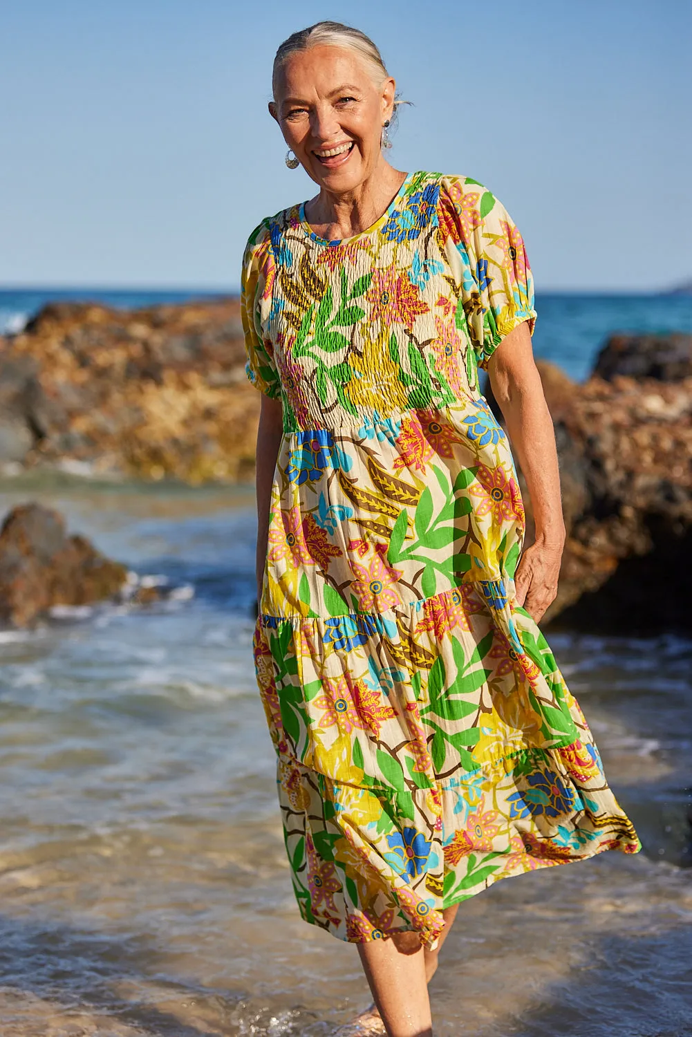 Minden Shirred Dress - COMBINED LISTING