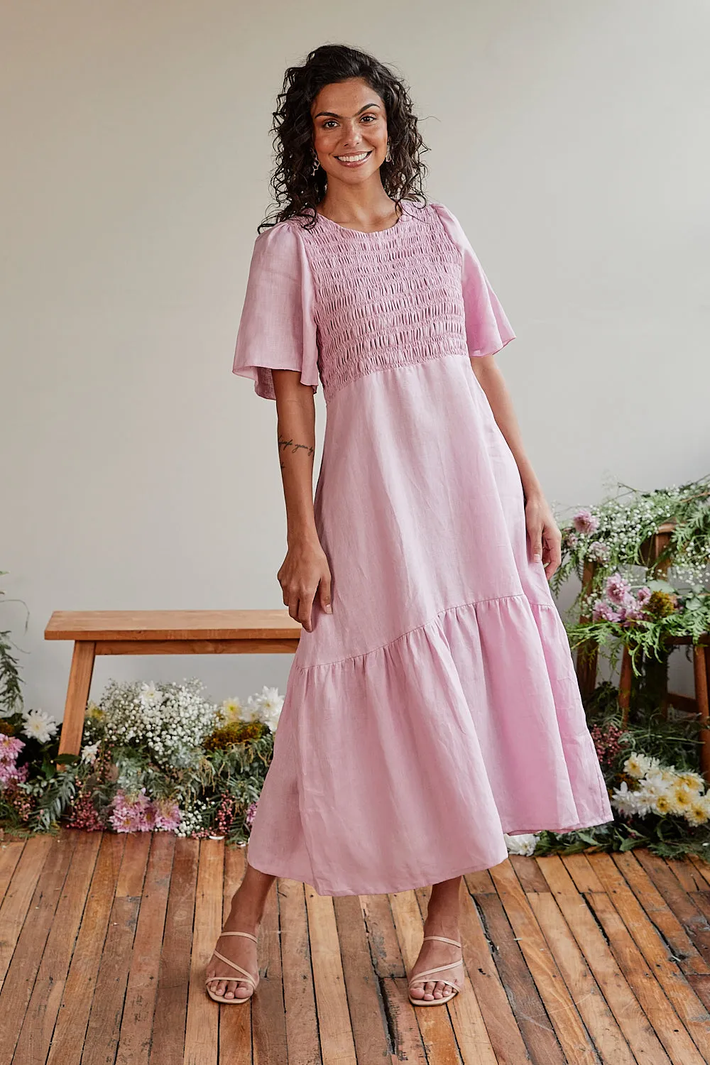 Minden Shirred Dress - COMBINED LISTING