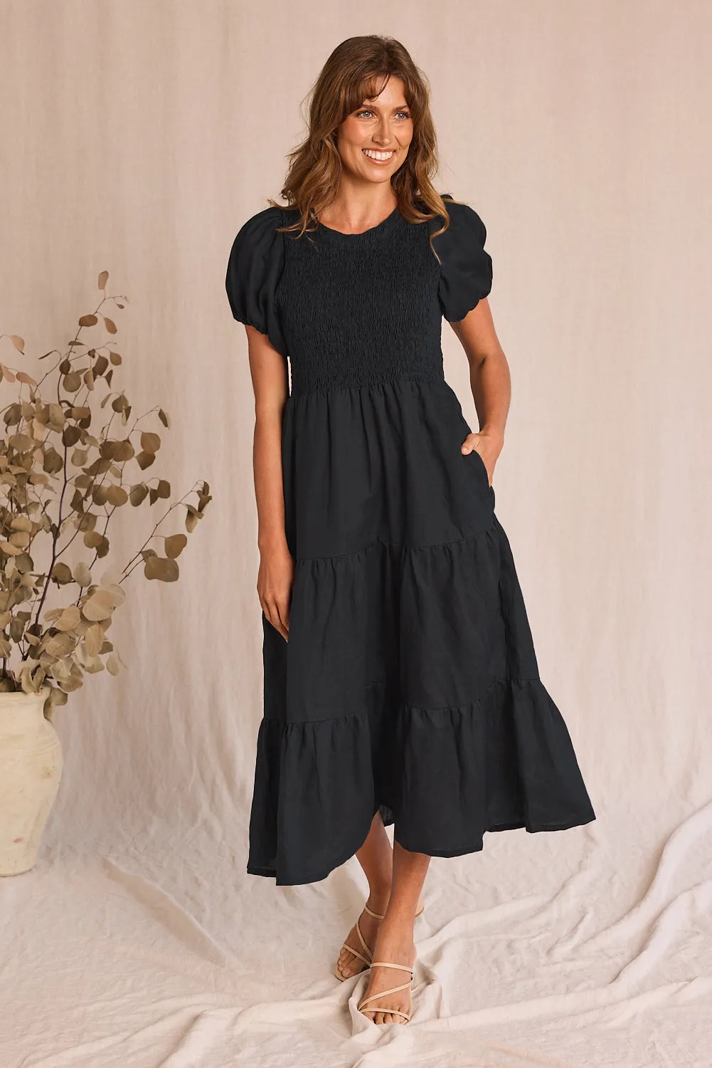Minden Shirred Dress - COMBINED LISTING