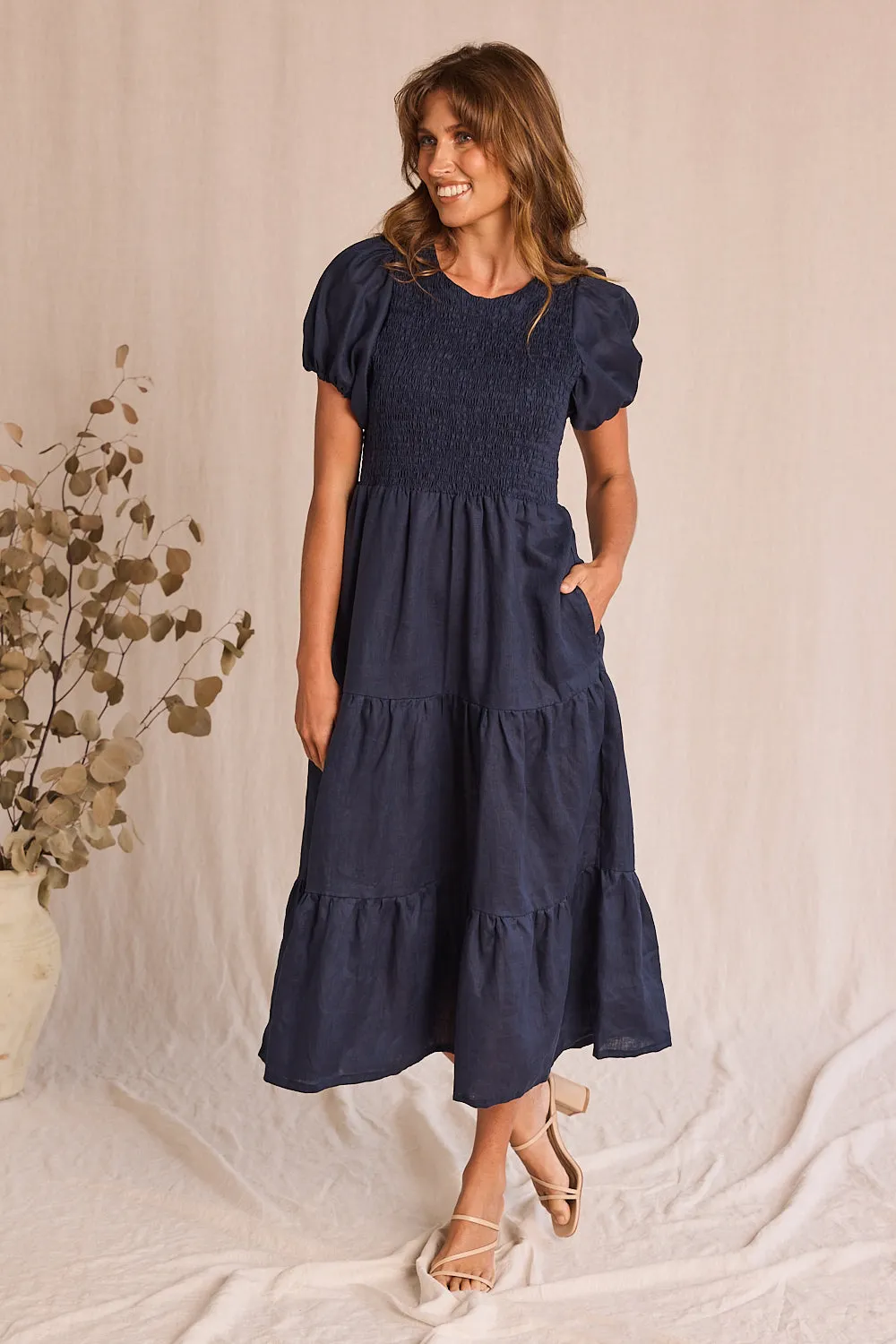 Minden Shirred Dress - COMBINED LISTING