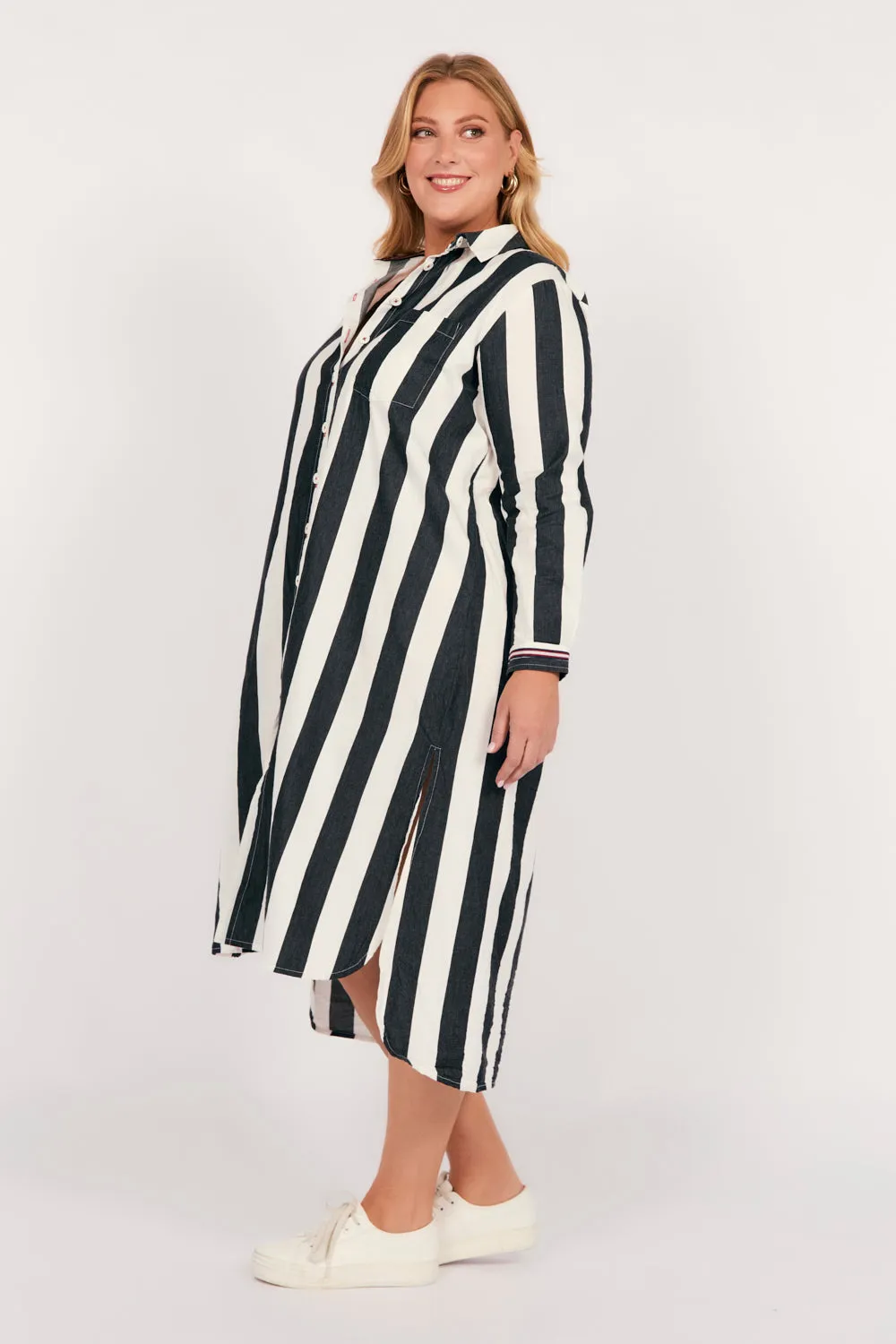 Natalia Shirt Dress in Harbour Lines