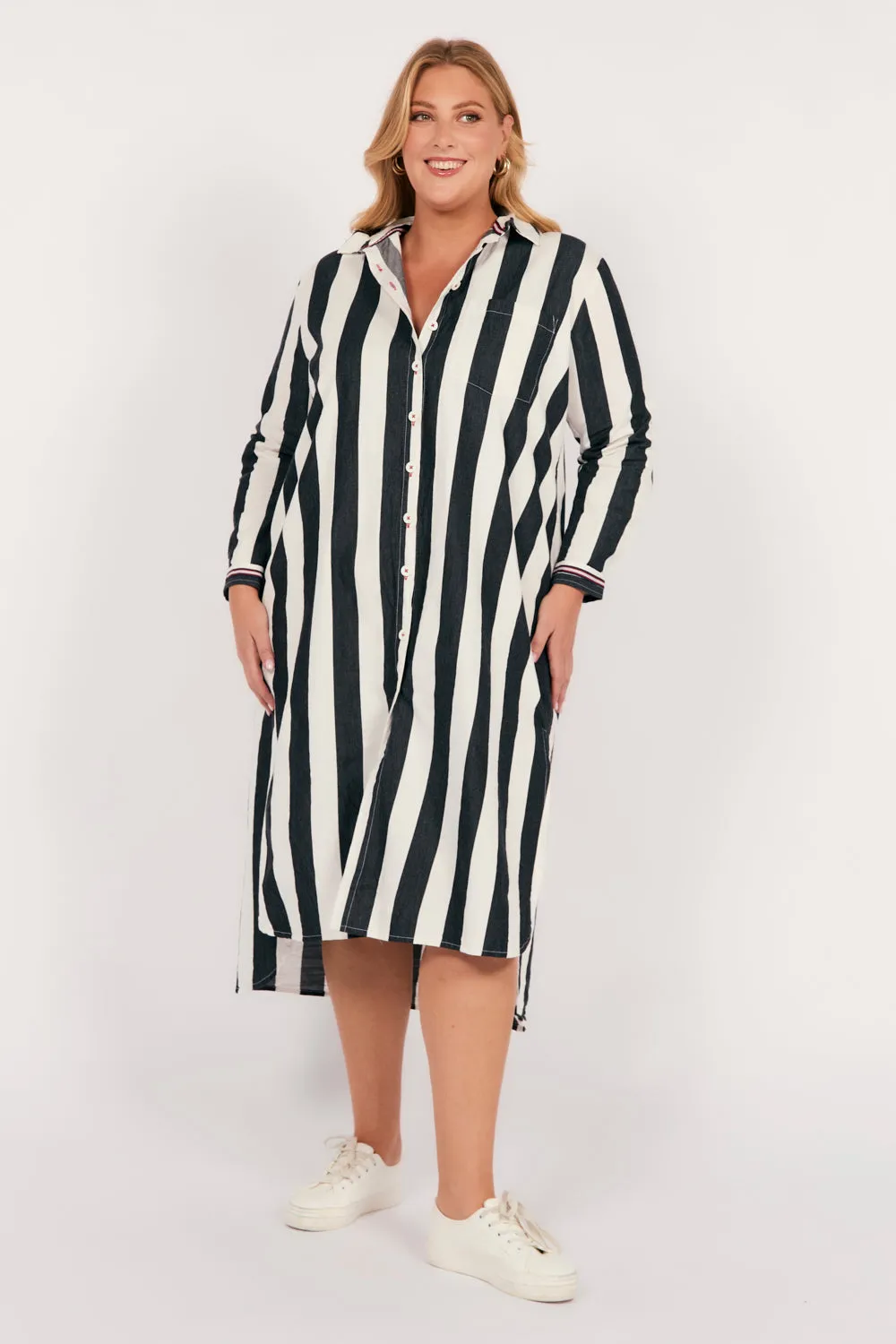 Natalia Shirt Dress in Harbour Lines