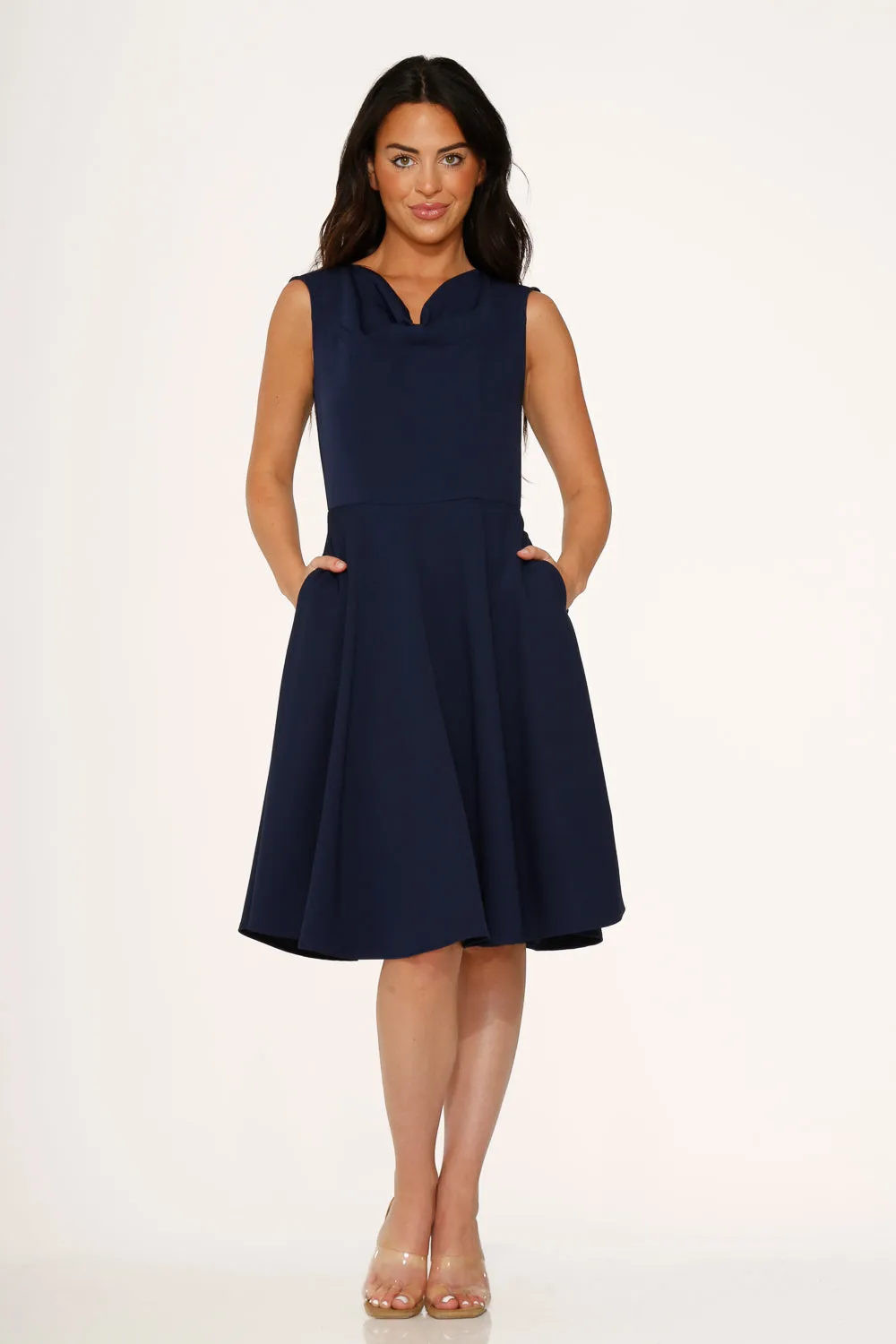 Navy Blue Swing Dress