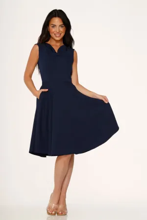 Navy Blue Swing Dress