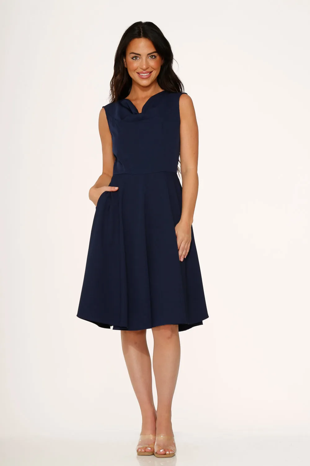 Navy Blue Swing Dress