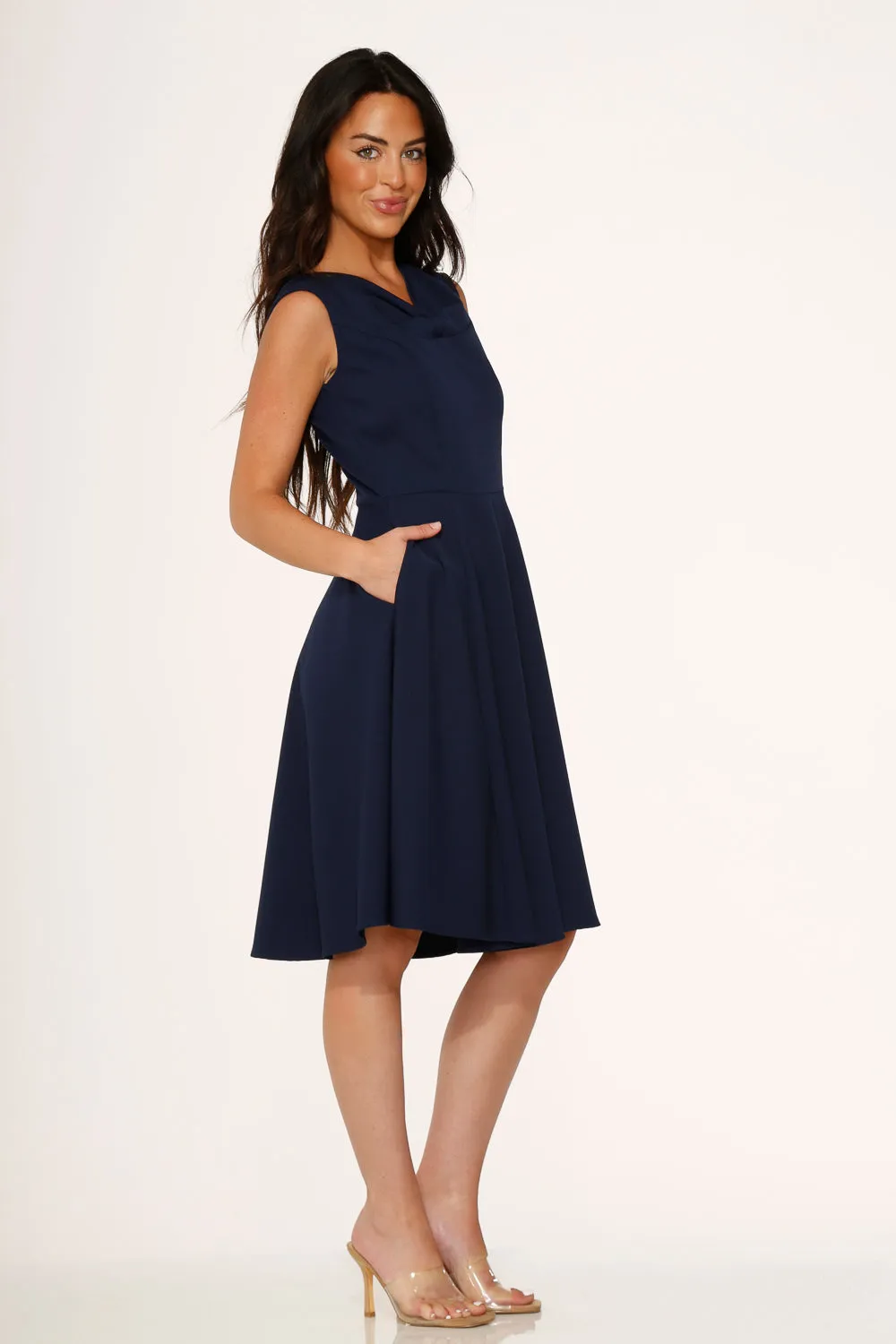 Navy Blue Swing Dress