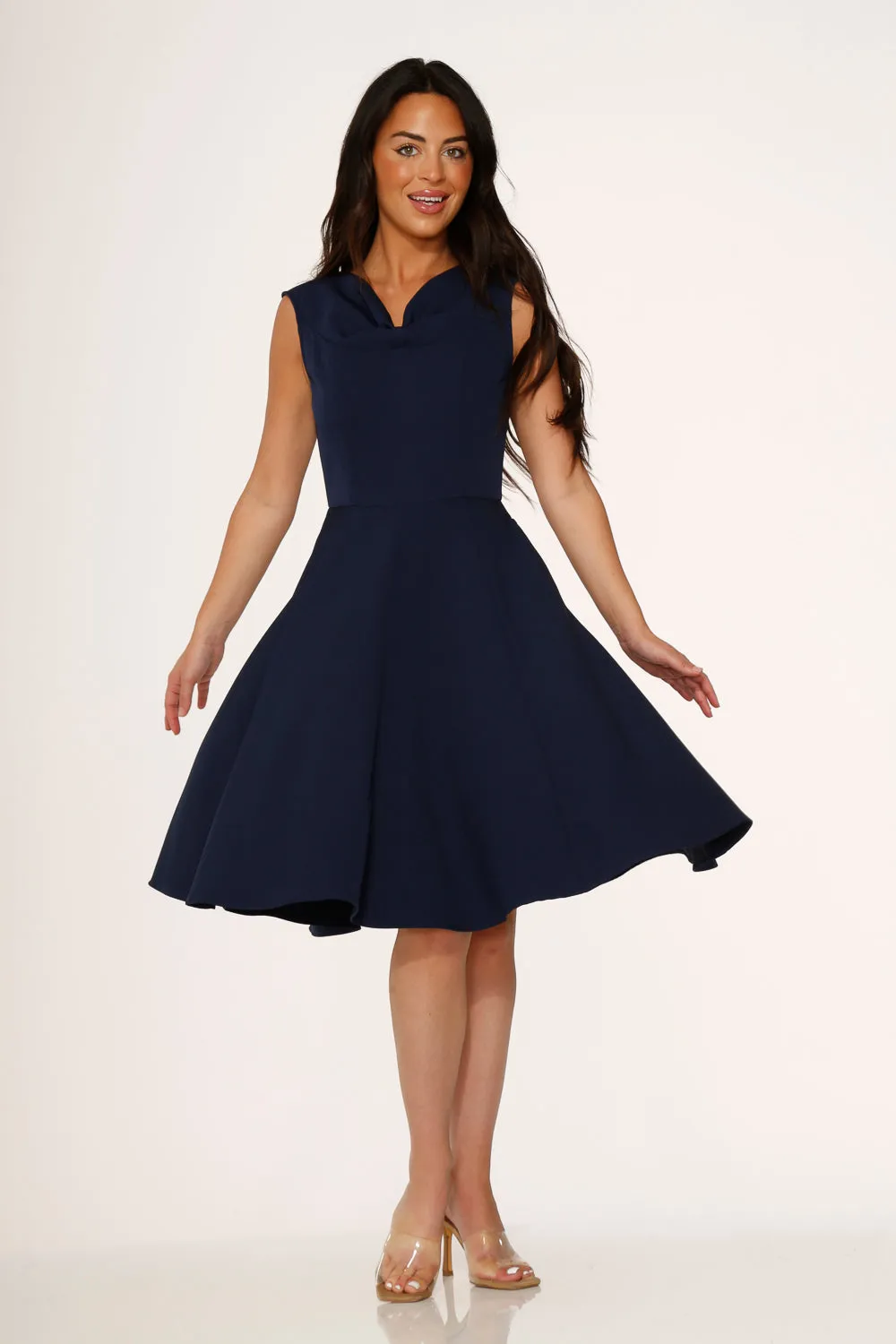 Navy Blue Swing Dress