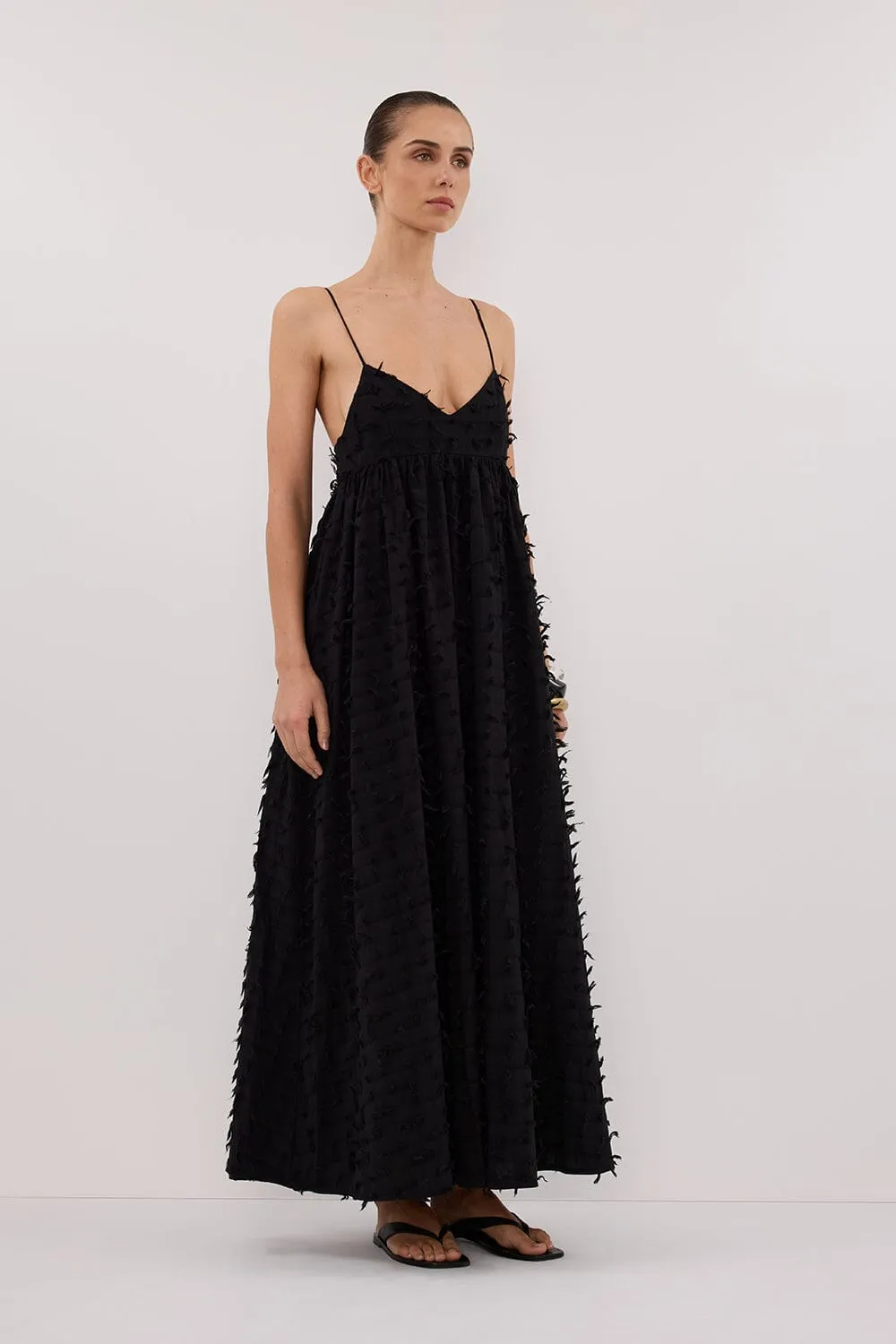 PALOMA BLACK BABYDOLL MIDI DRESS