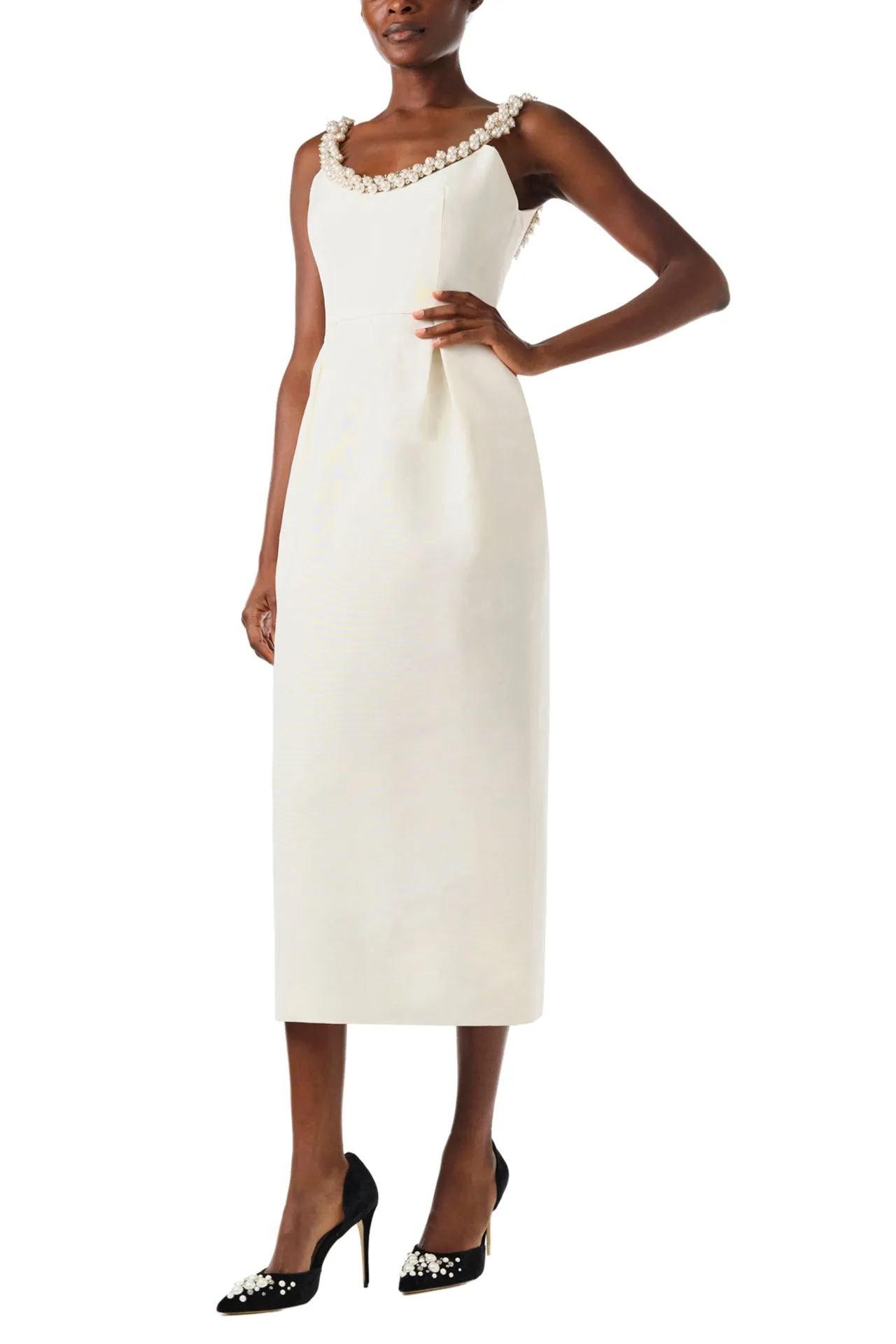 Pearl Embroidered Cocktail Dress
