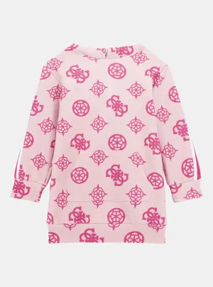 Pink Logo Hooded Dress