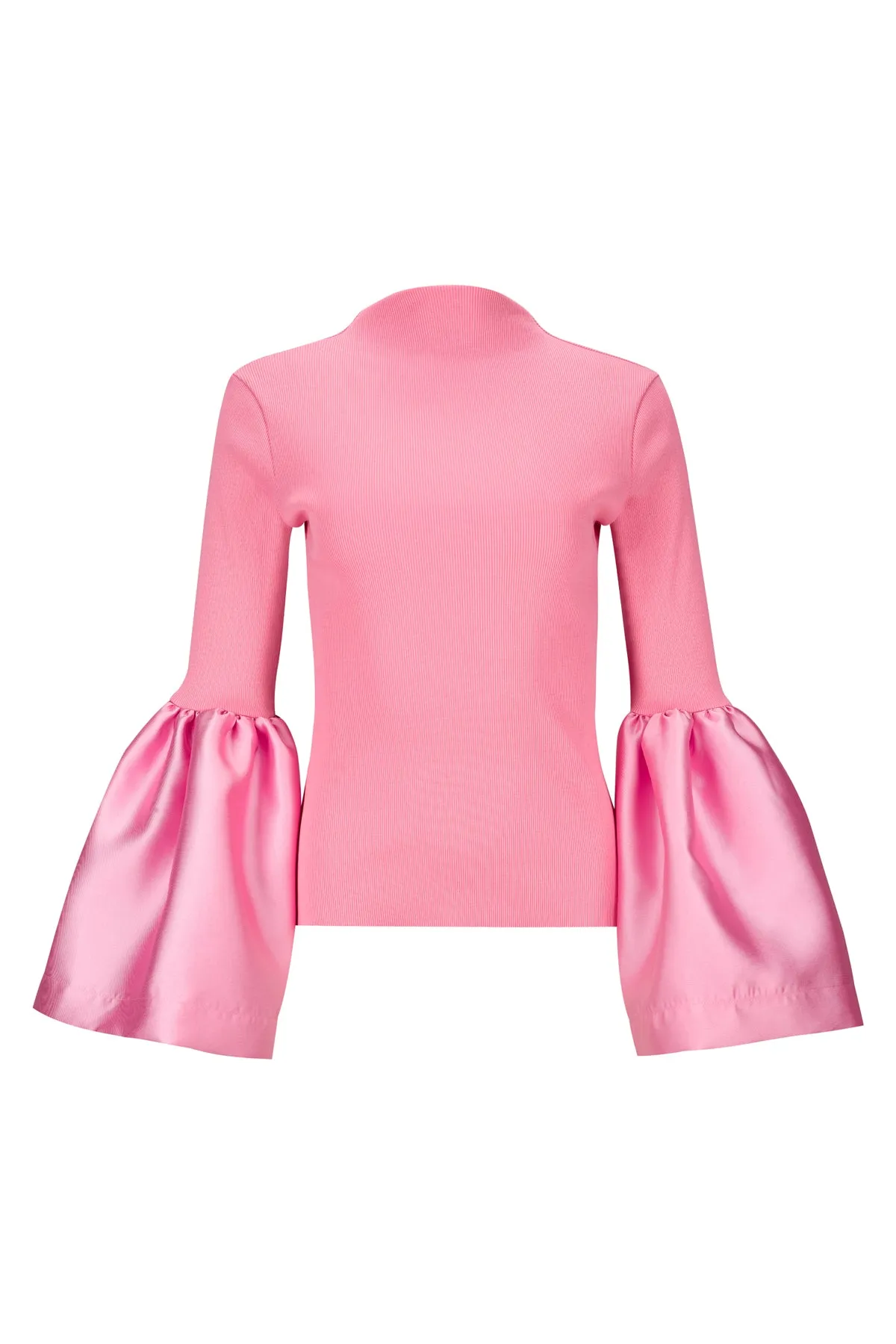 PINK TURTLENECK PUFF SLEEVE TOP
