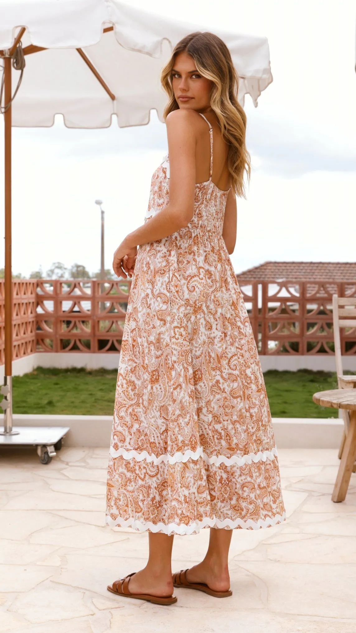 Prague Maxi Dress - Natural Paisley