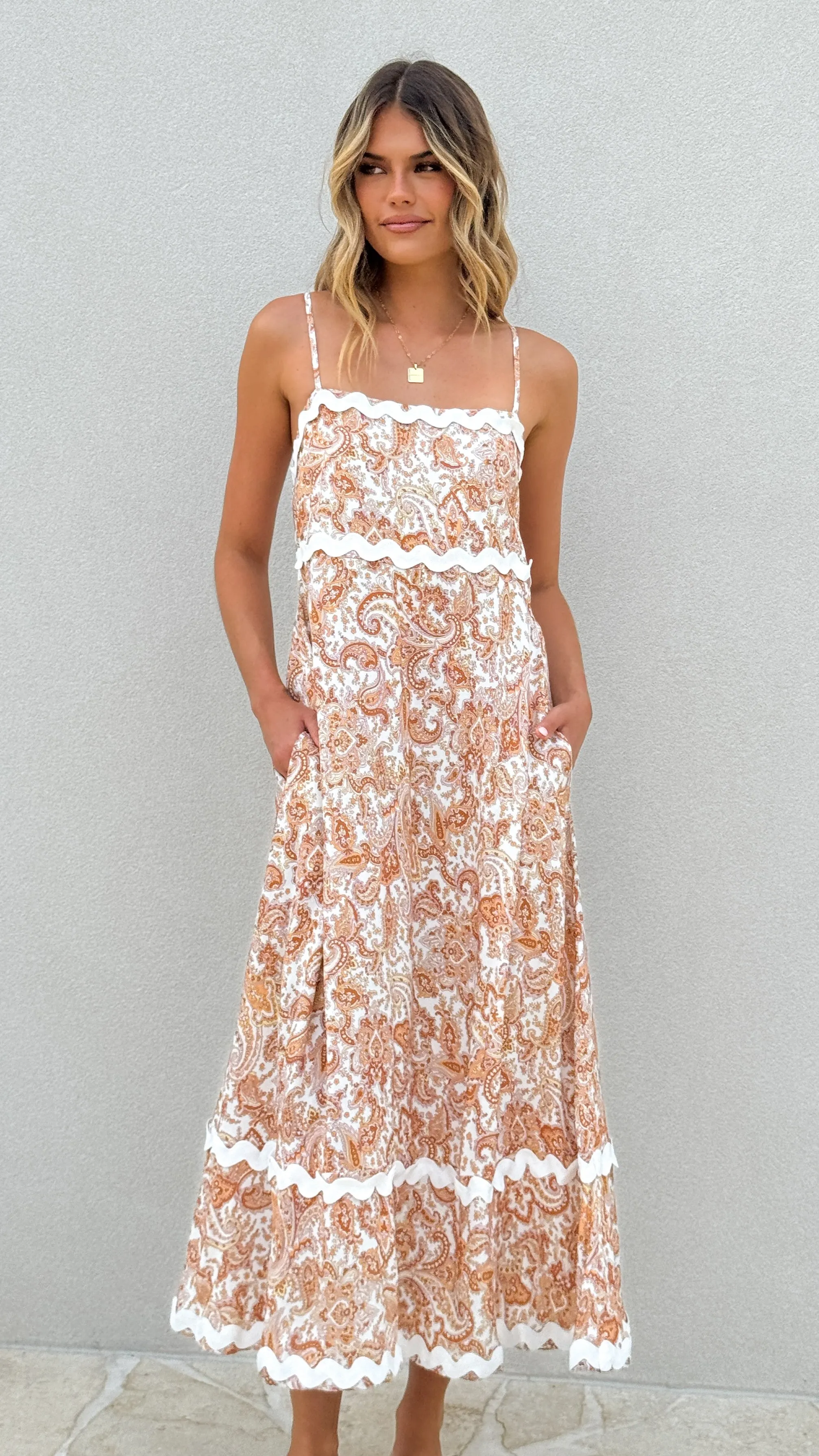 Prague Maxi Dress - Natural Paisley