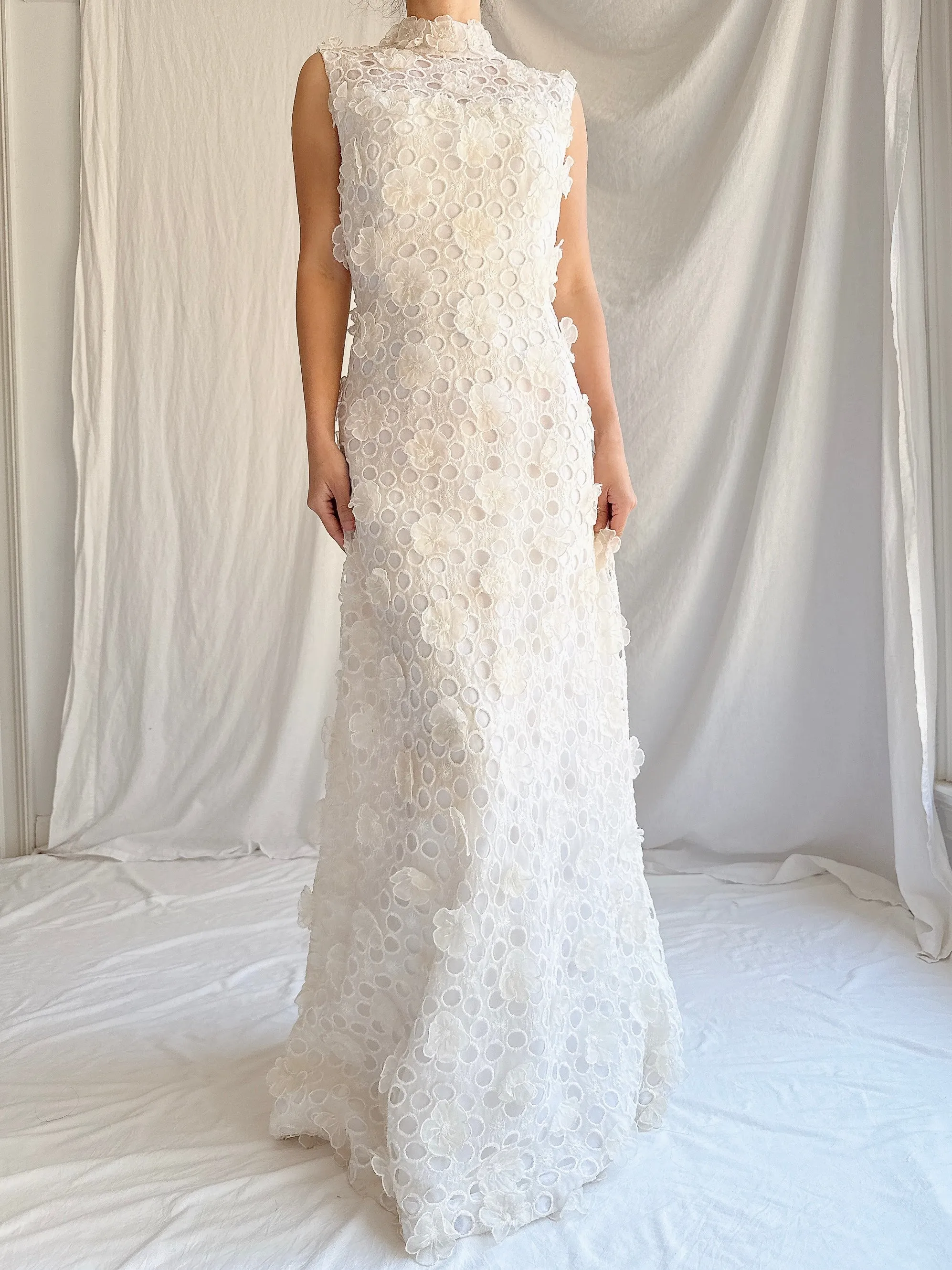 RESERVED 1960s Silk Organza 3D Gown - S/M