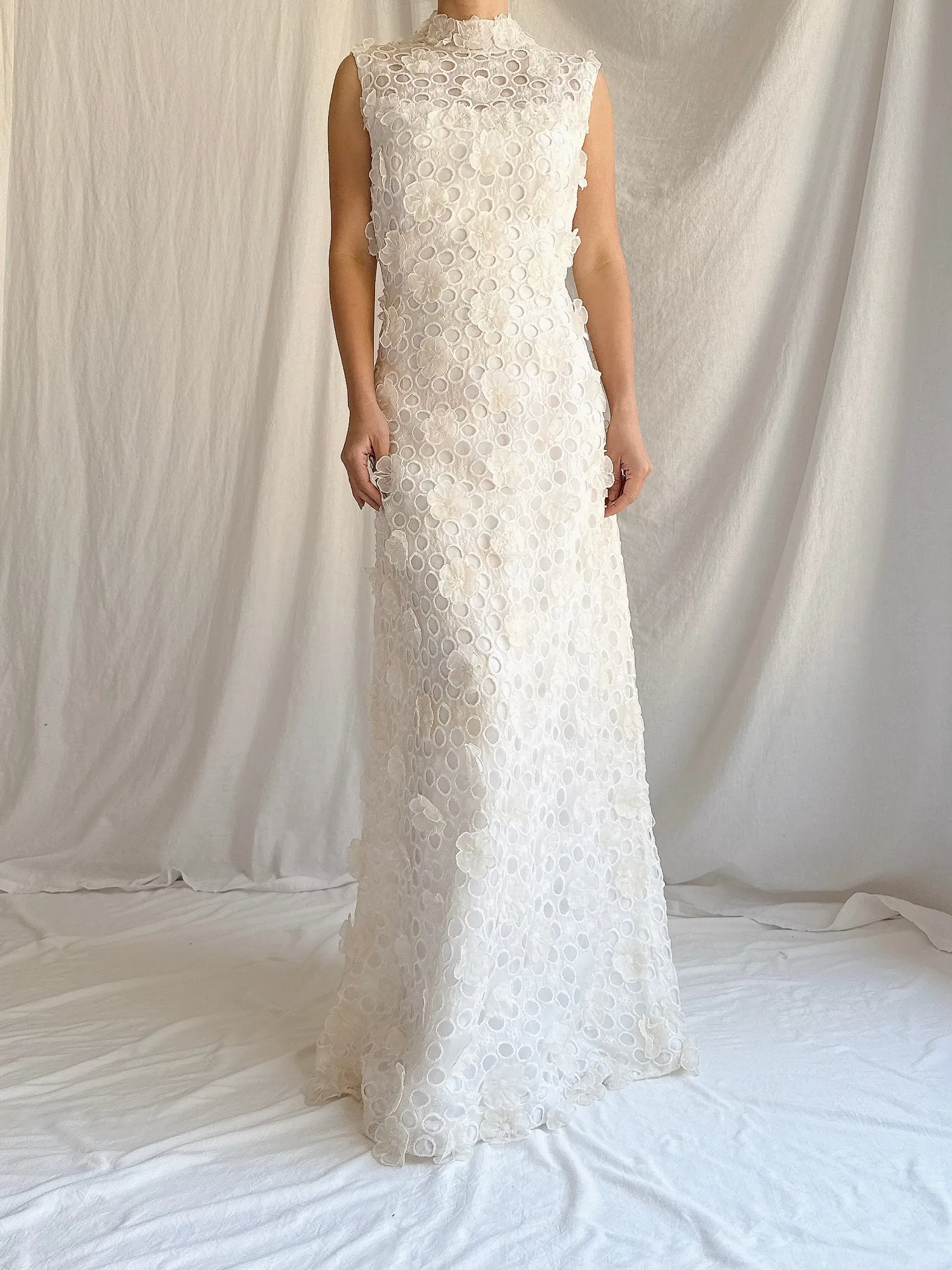 RESERVED 1960s Silk Organza 3D Gown - S/M