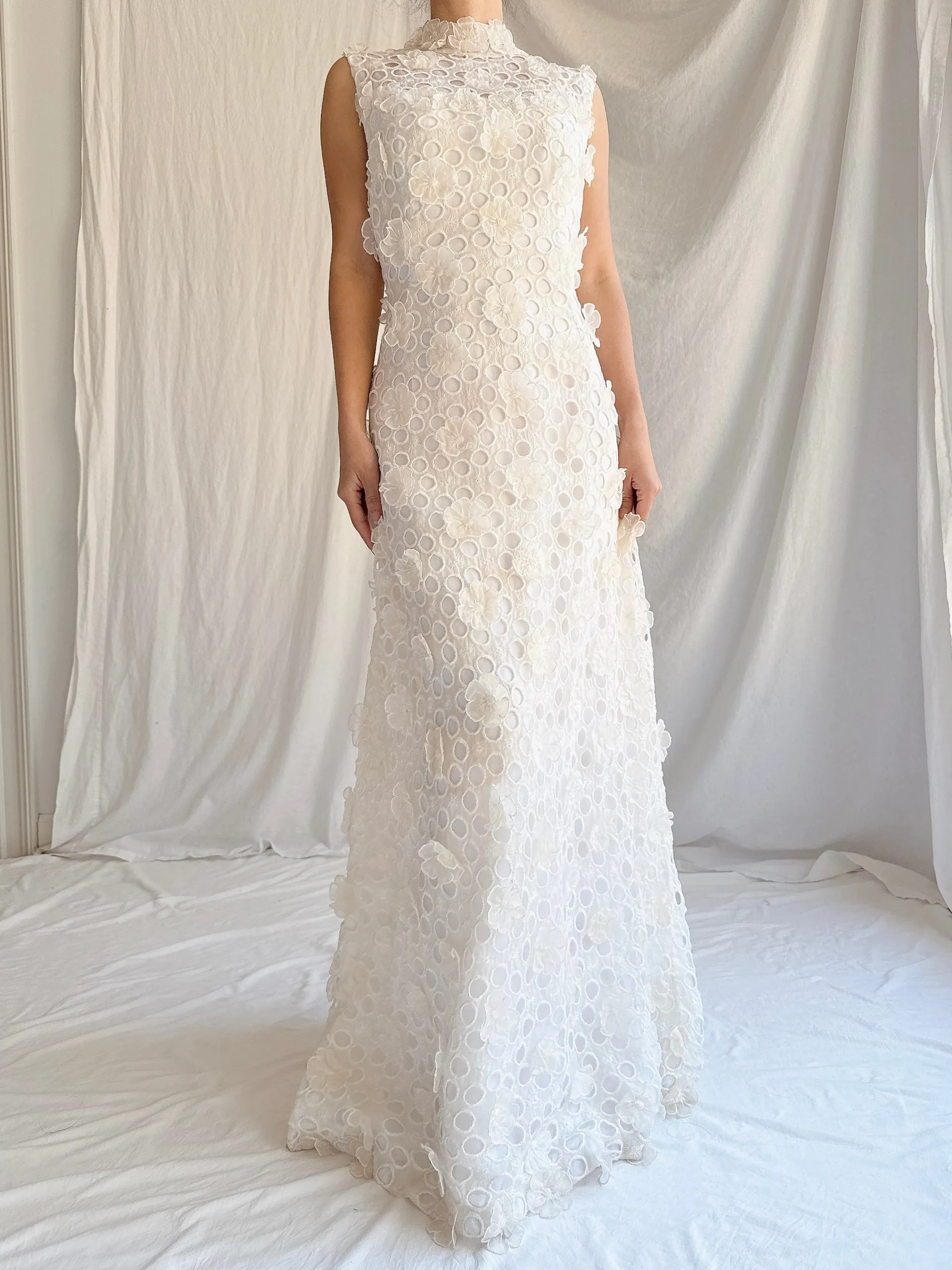 RESERVED 1960s Silk Organza 3D Gown - S/M