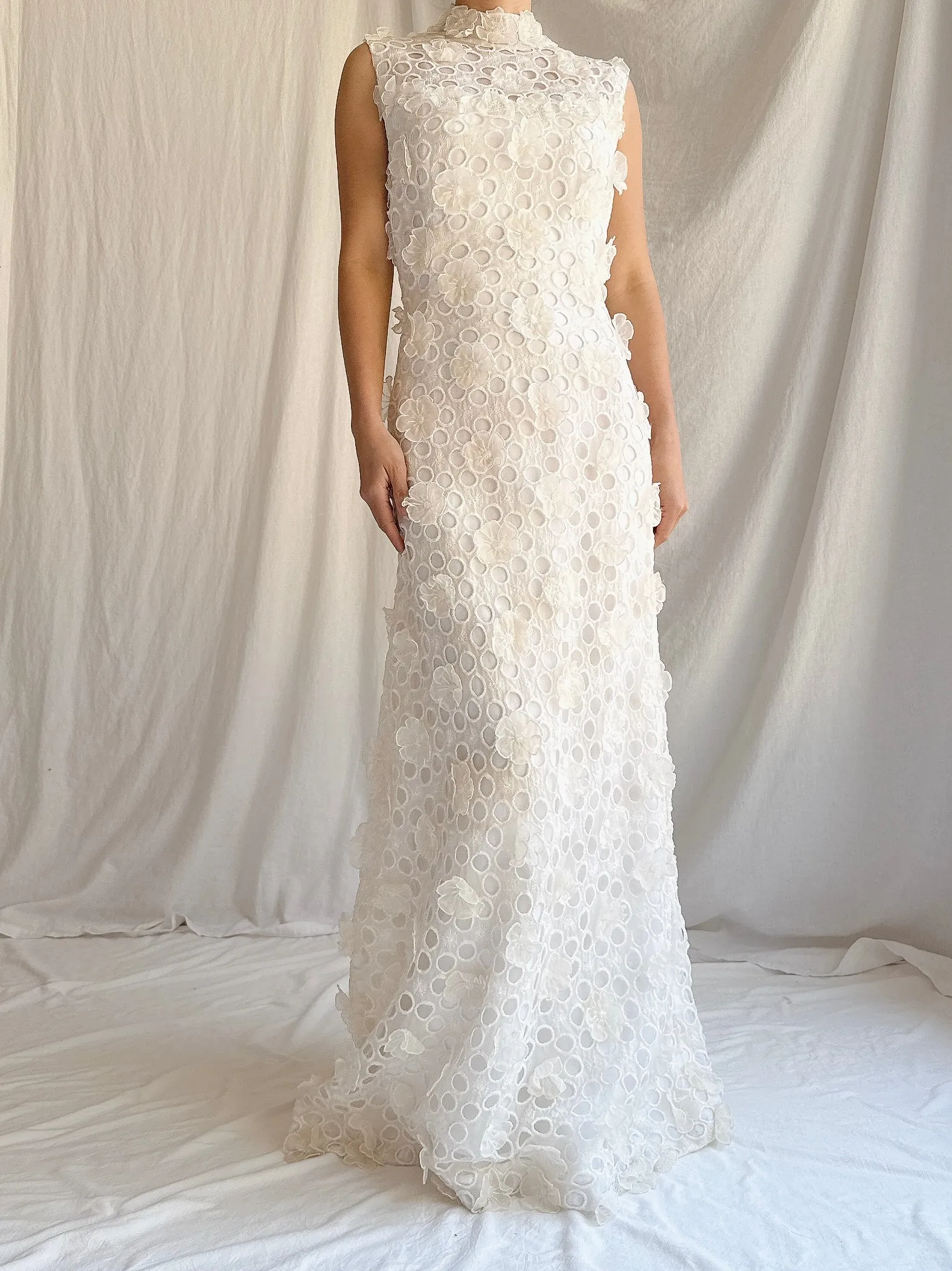 RESERVED 1960s Silk Organza 3D Gown - S/M