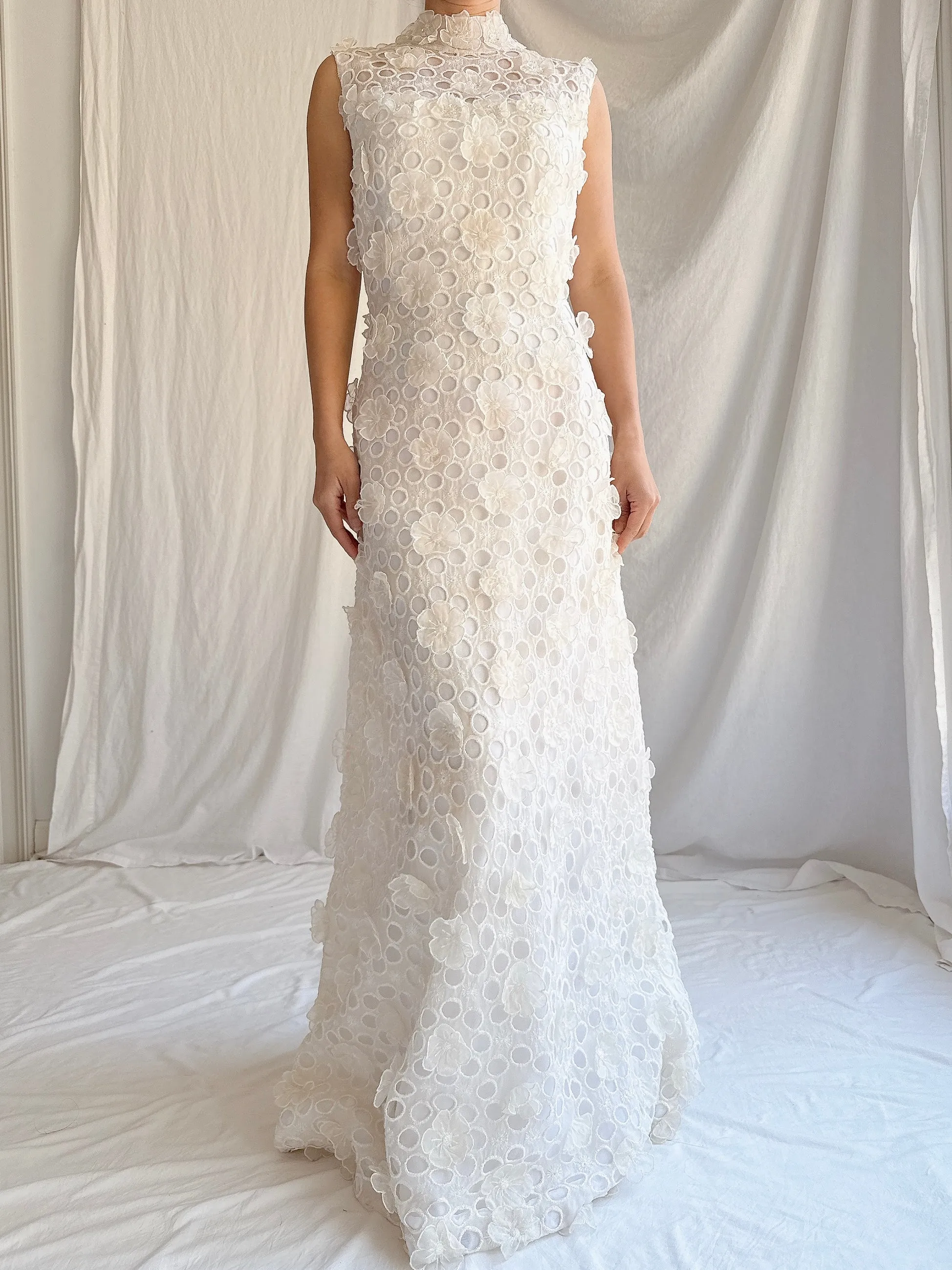 RESERVED 1960s Silk Organza 3D Gown - S/M