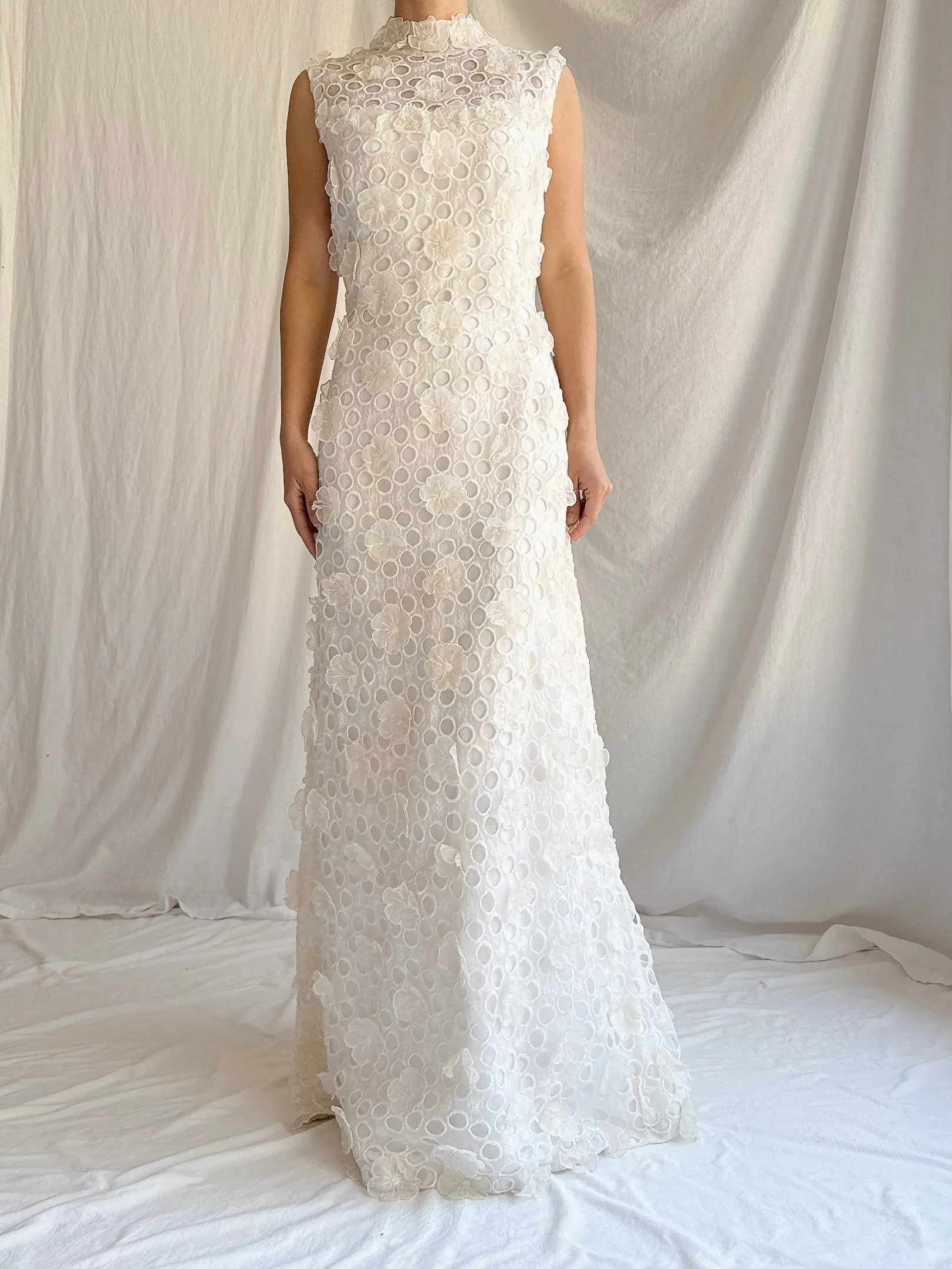RESERVED 1960s Silk Organza 3D Gown - S/M