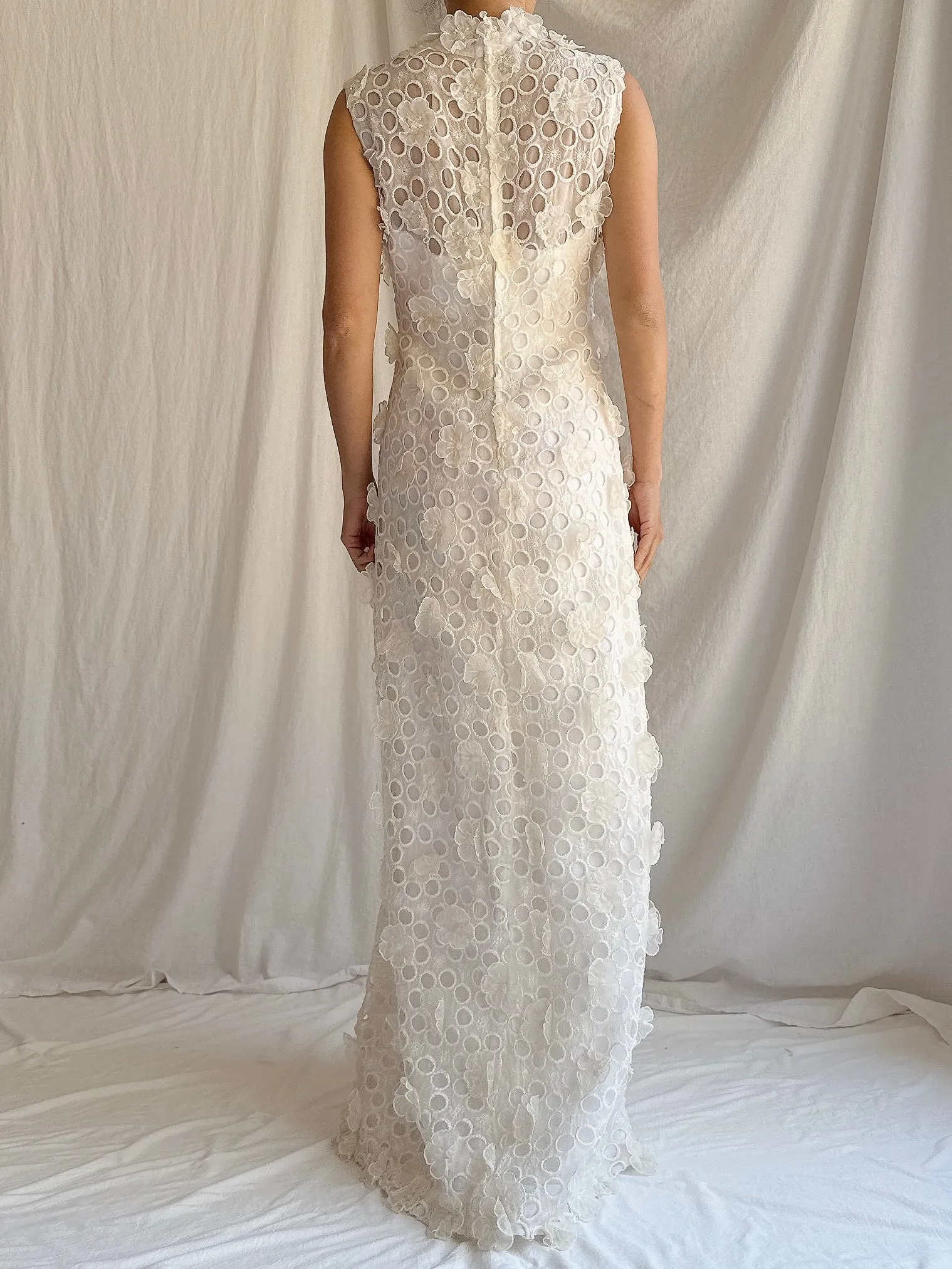 RESERVED 1960s Silk Organza 3D Gown - S/M