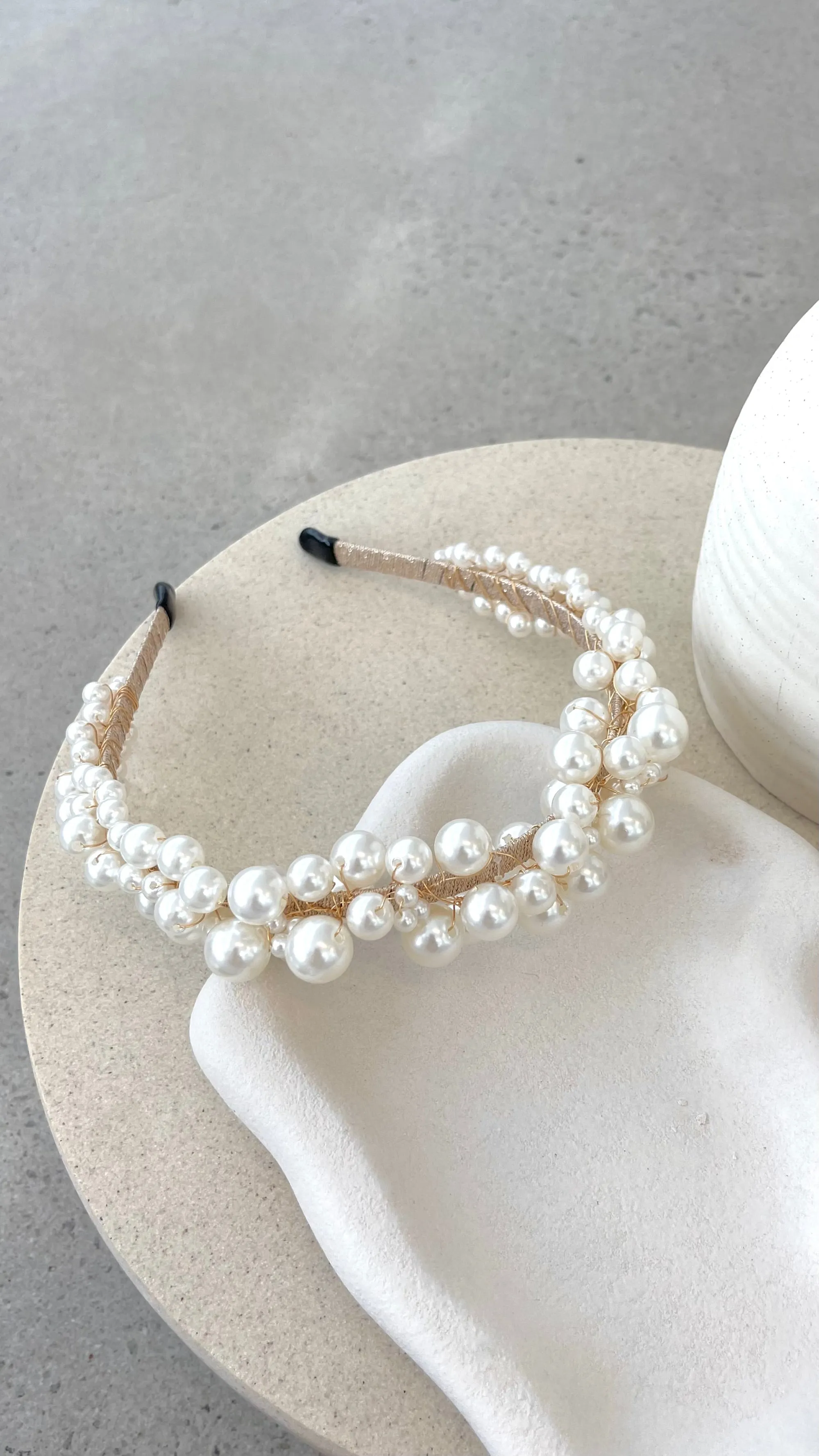 Rochelle Headband - Pearl