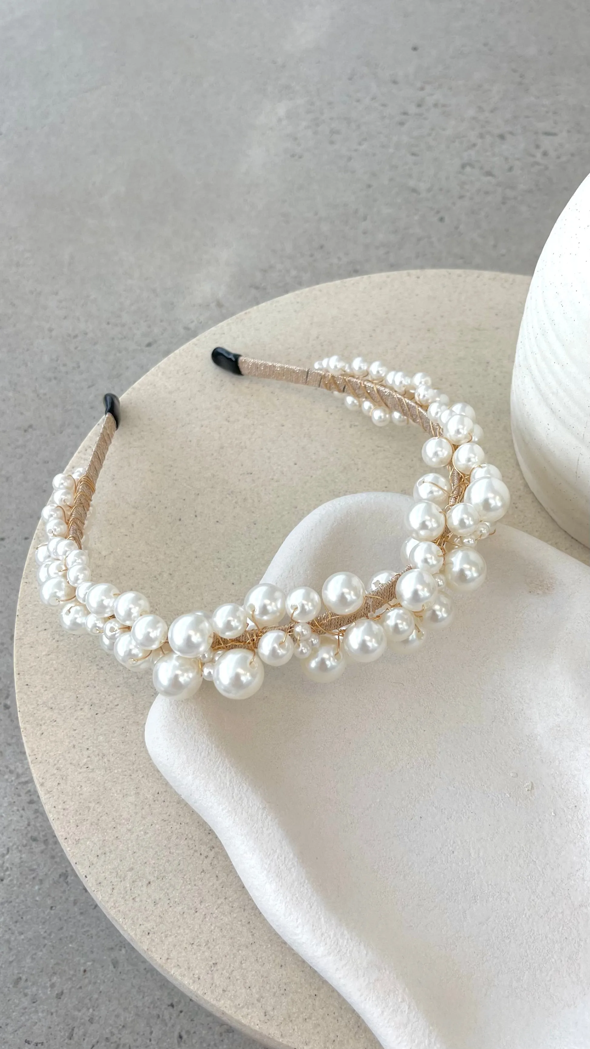 Rochelle Headband - Pearl