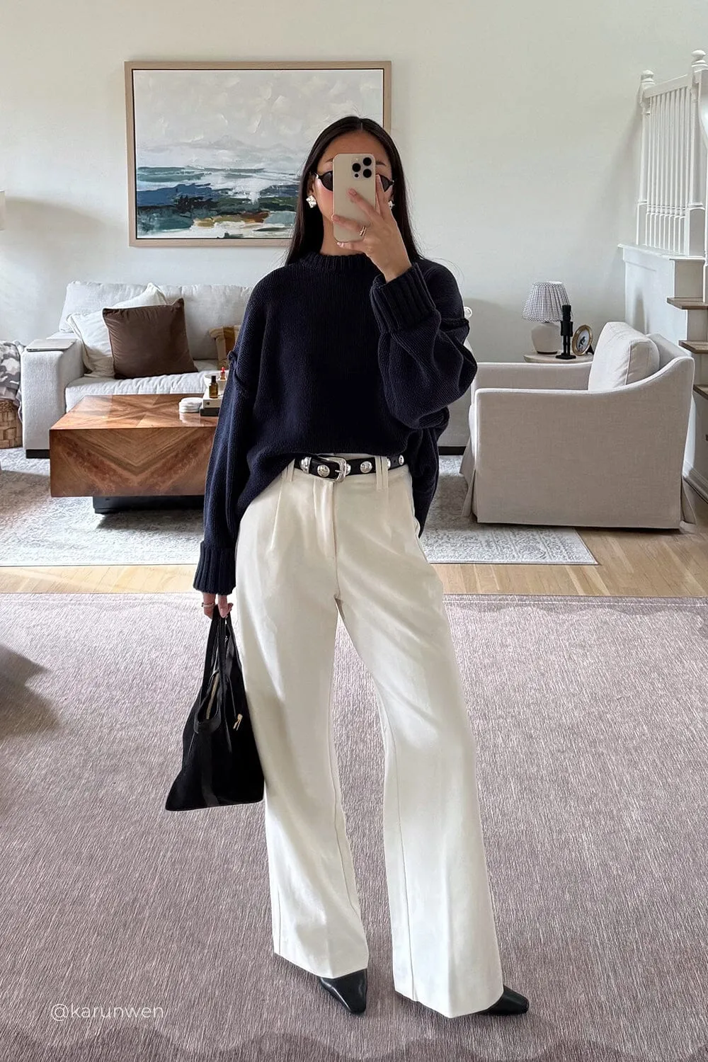 ROY NAVY LONGLINE KNIT JUMPER