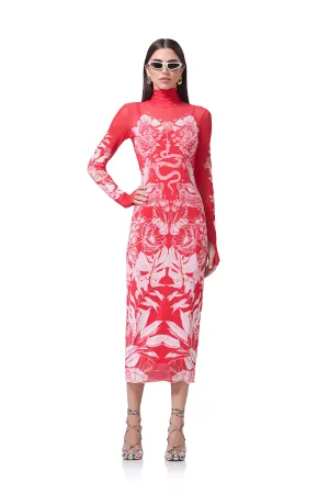 Shailene Dress - Red Botanical